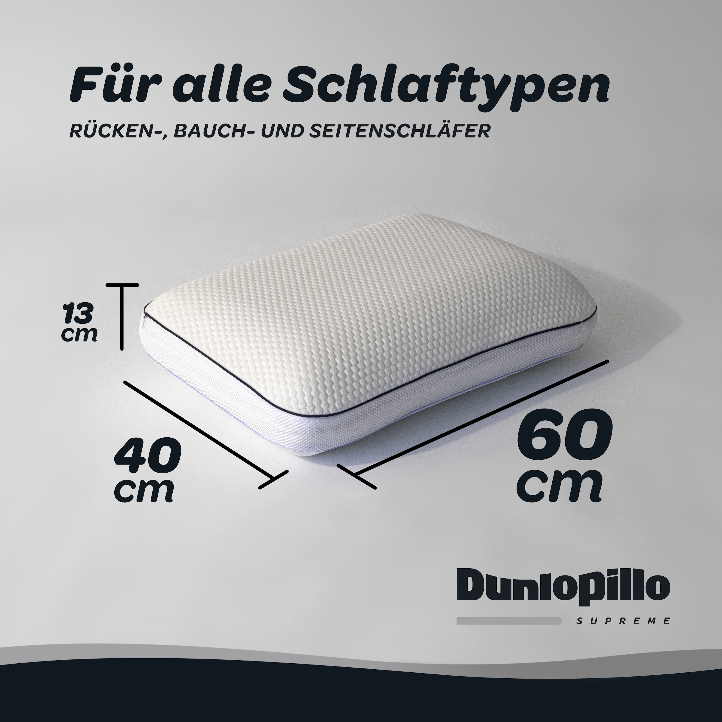 Dunlopillo Nackenkissen »Clima Flex, NEUHEIT Viskoschaum mit kühlender & wärmender Seite« in Grösse 60 x 50 x 15 cm, Individuell anpassbar: mit drei Einlagen