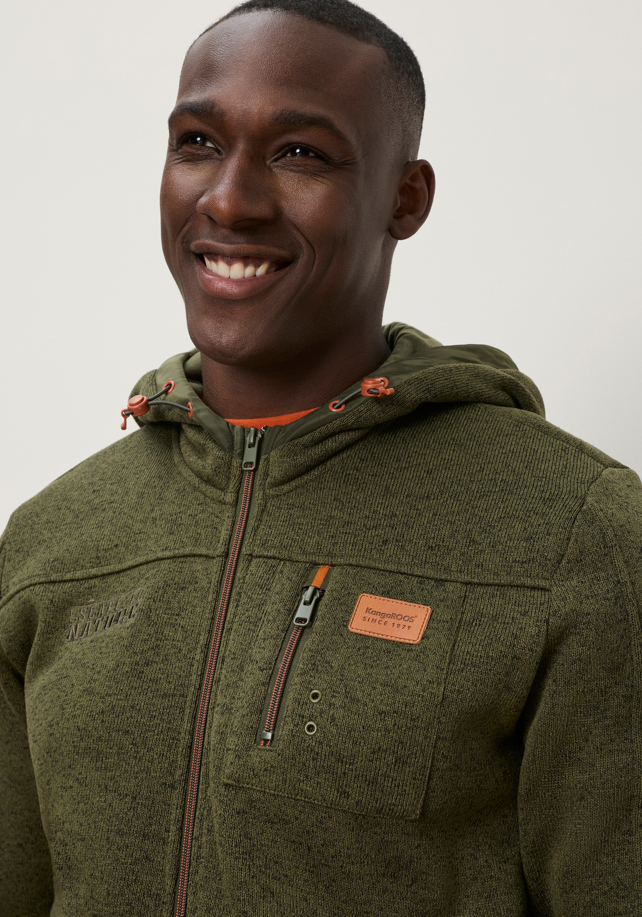 KangaROOS Strickfleecejacke mit Kapuze mit Kapuze