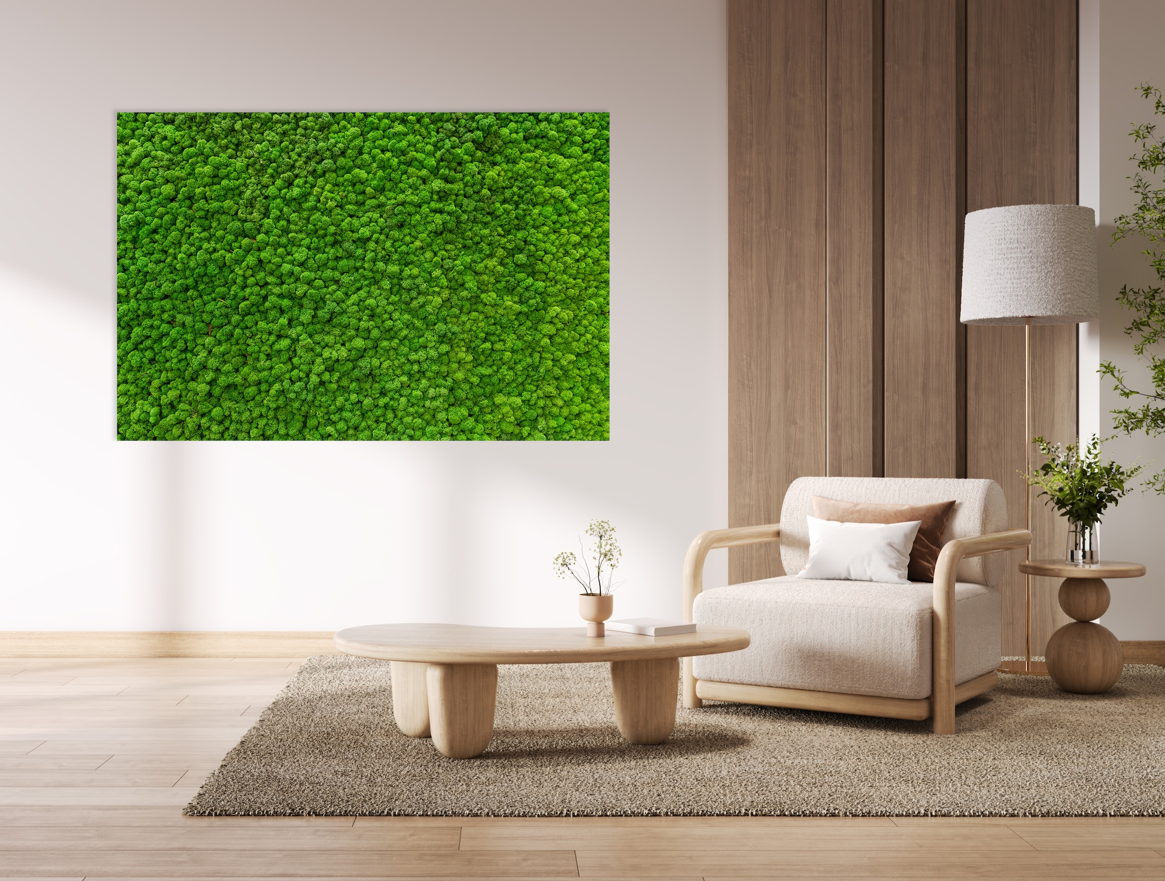 queence Tableau en verre acrylique »Moosbild, gedruckt, Motiv: Moos« 1 cuis tlg. avec effet de profondeur 3D flottant, grâce à la fixation sans cadre