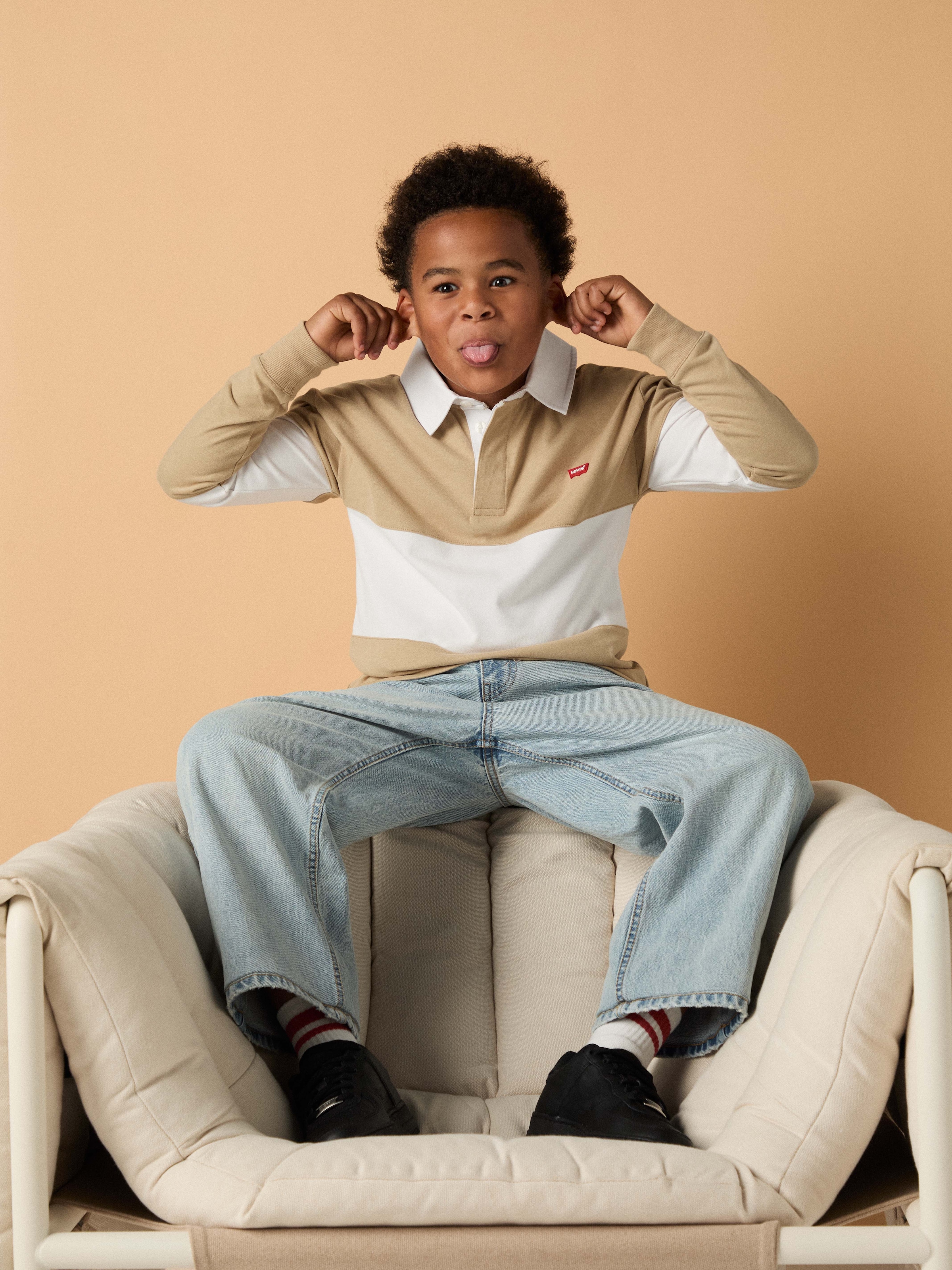 Levi's® Kids Langarmshirt »LVB TIMELESS RUGBY POLO« for Boys, mit Polokragen und Colorblocking