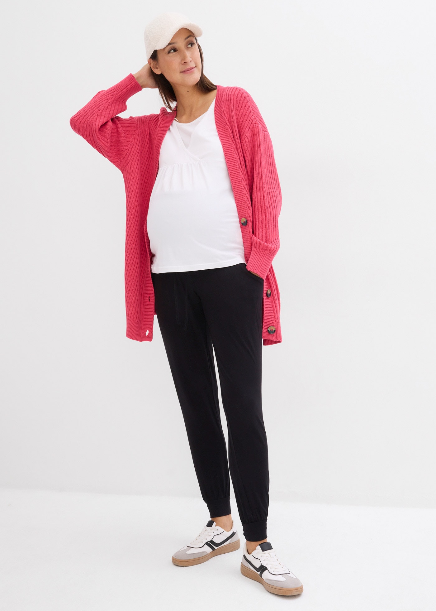 bonprix Pantalon de grossesse  aus Viskose, mit breitem Umschlagbund, elastischer Saum