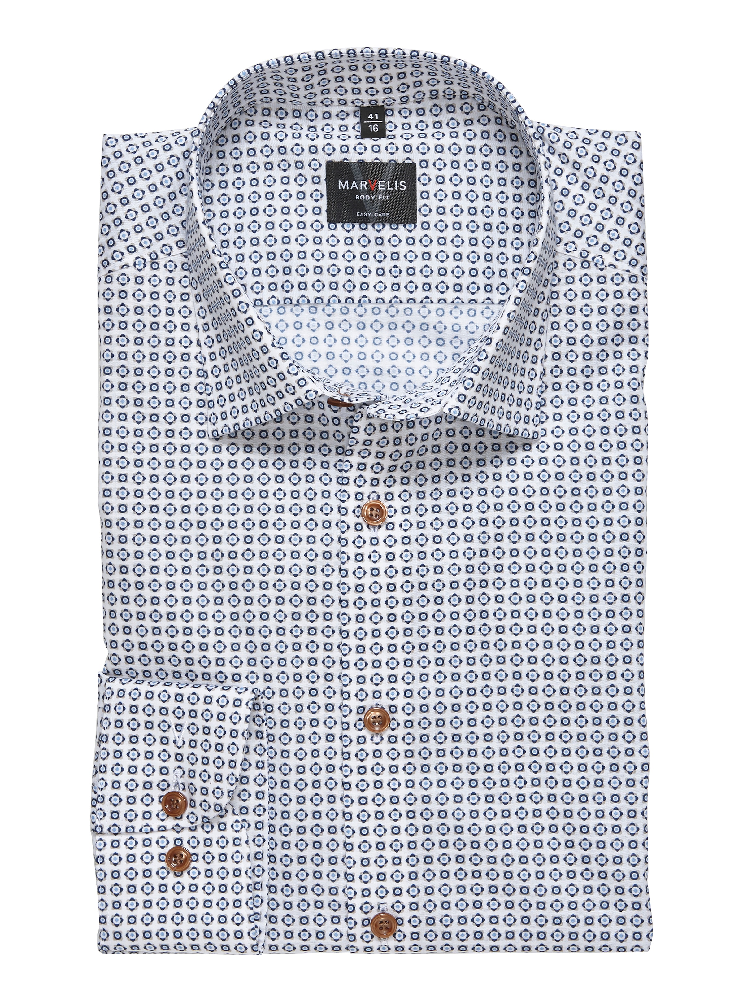 MARVELIS Chemise à manches longues body fit, Kentkragen, Businesshemd