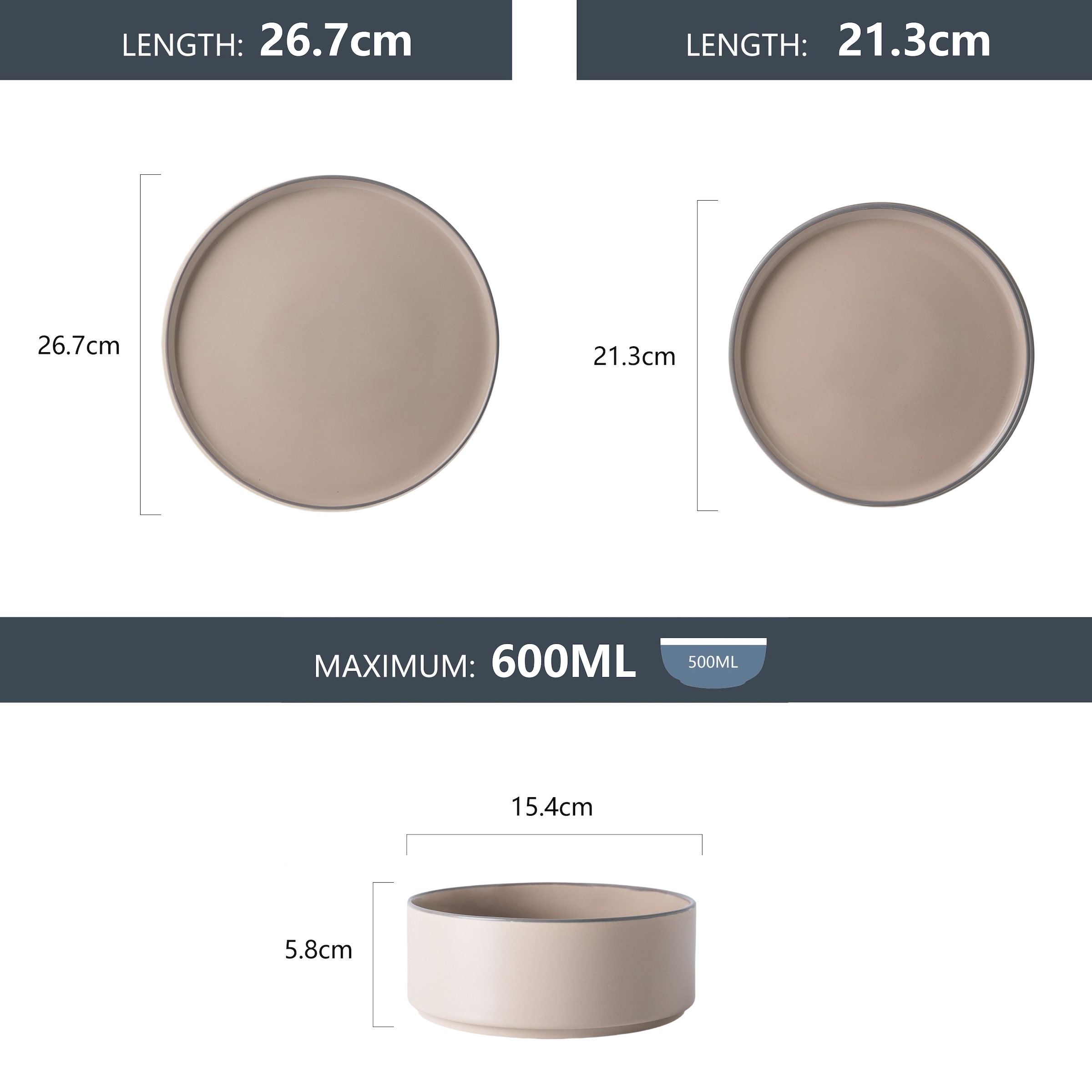 GOODproduct Geschirr-Set »Ylvii, aussen matt, innen glänzend« spülmaschinenfest und mikrowellengeeignet