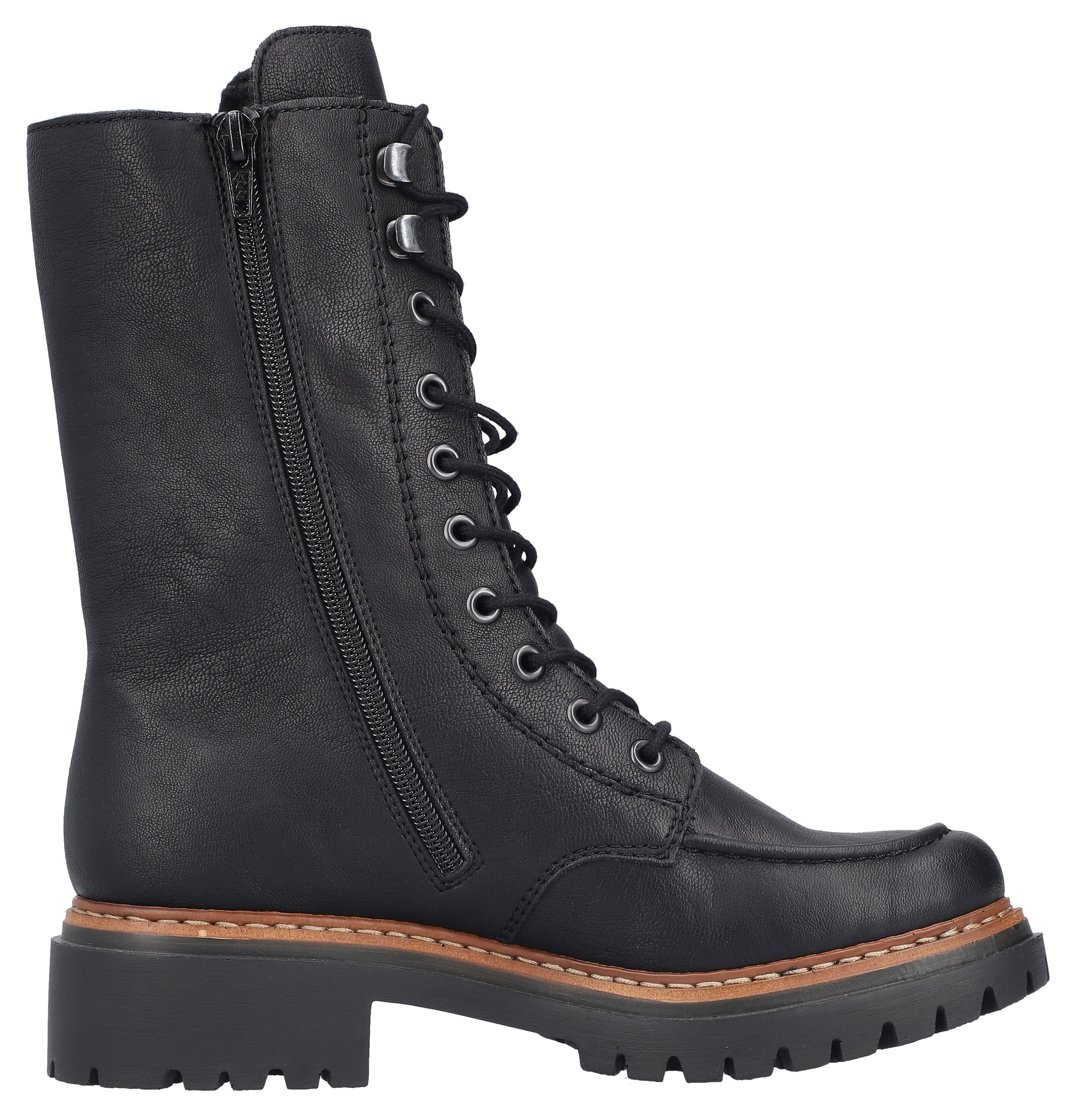 Rieker Winterstiefelette  , Blockabsatz, Schnürstiefelette, Schnürboots mit Warmfiutter