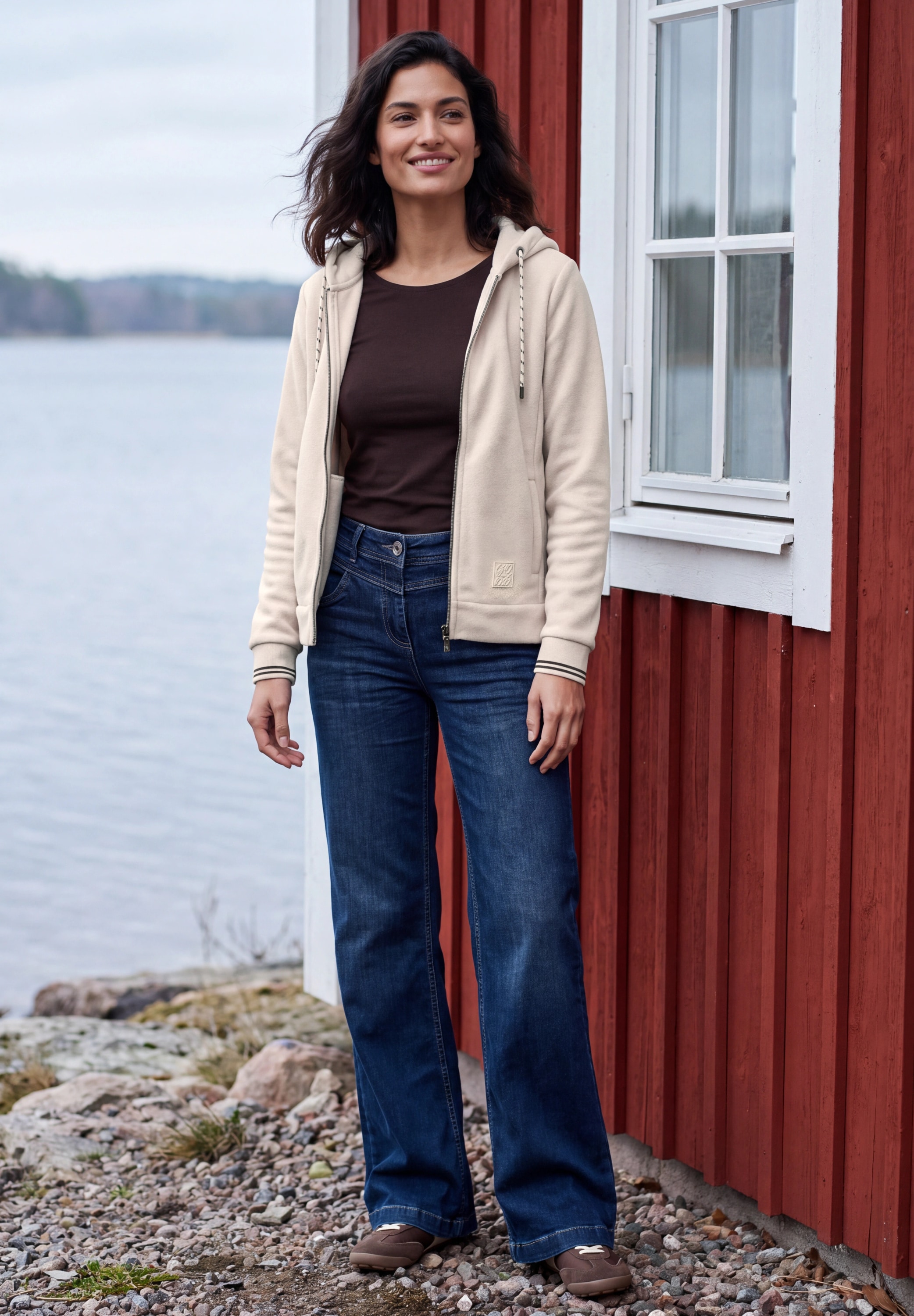 Cecil Fleecejacke mit Kapuze Langarm Fleece Jacke mit Kapuze