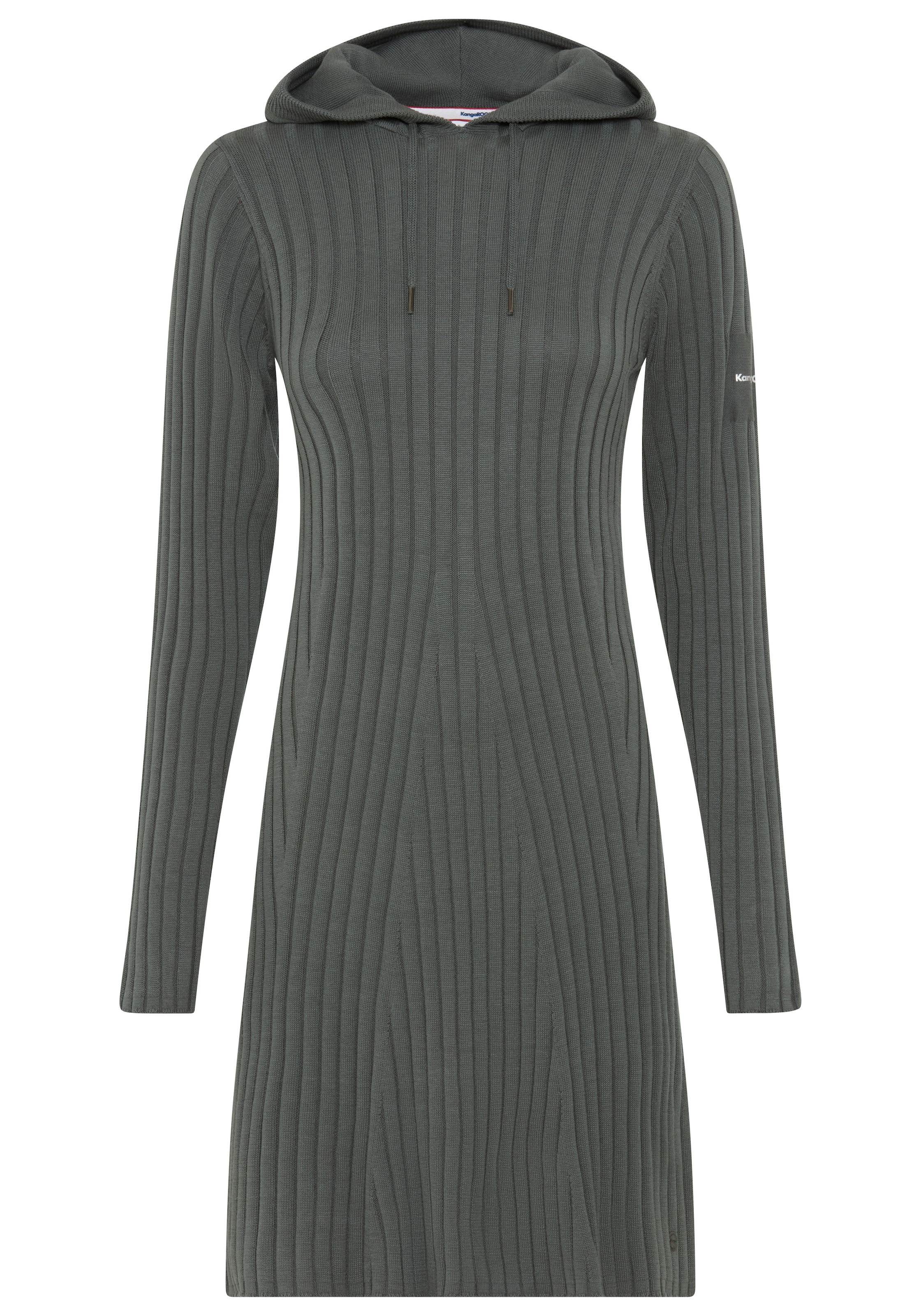 KangaROOS Robe en tricot avec tricot côtelé, manches longues, coupe ajustée, extensible