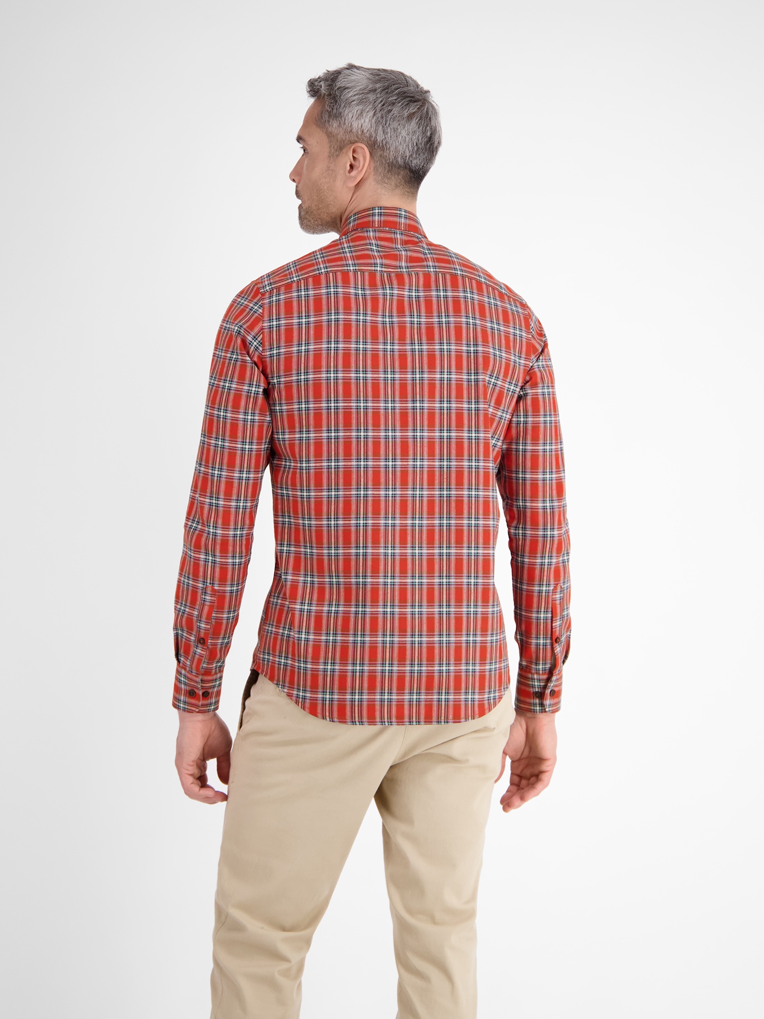 LERROS Chemise à carreaux manches longues, col boutonné