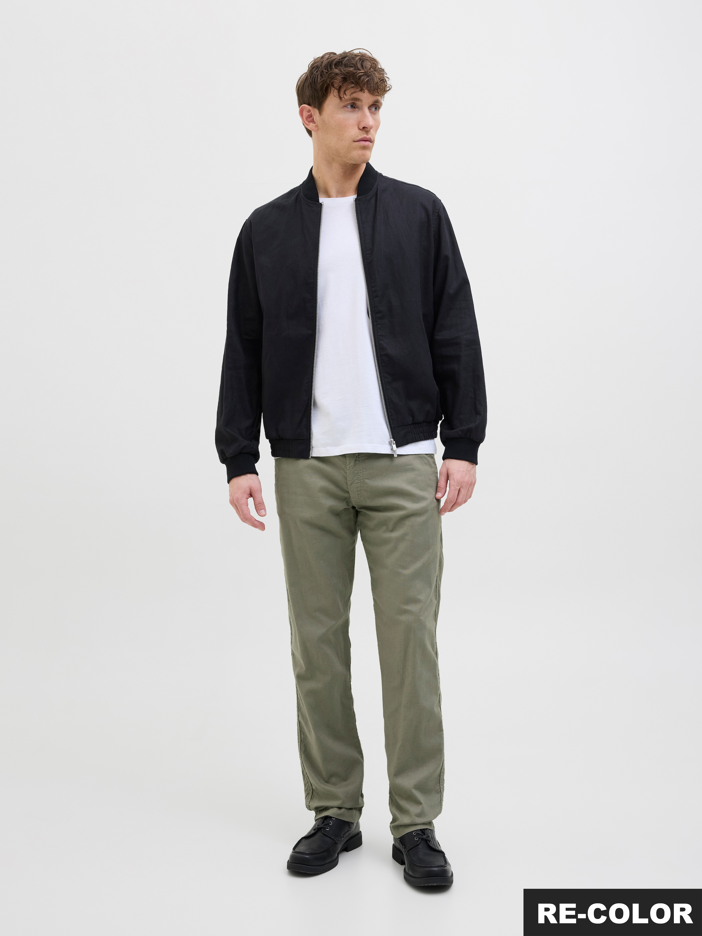 Jack & Jones Pantalon en tissu »JPSTKANE HYBRID BONDI JOGGER SN«  Baumwolle mit Leinen, locker geschnitten