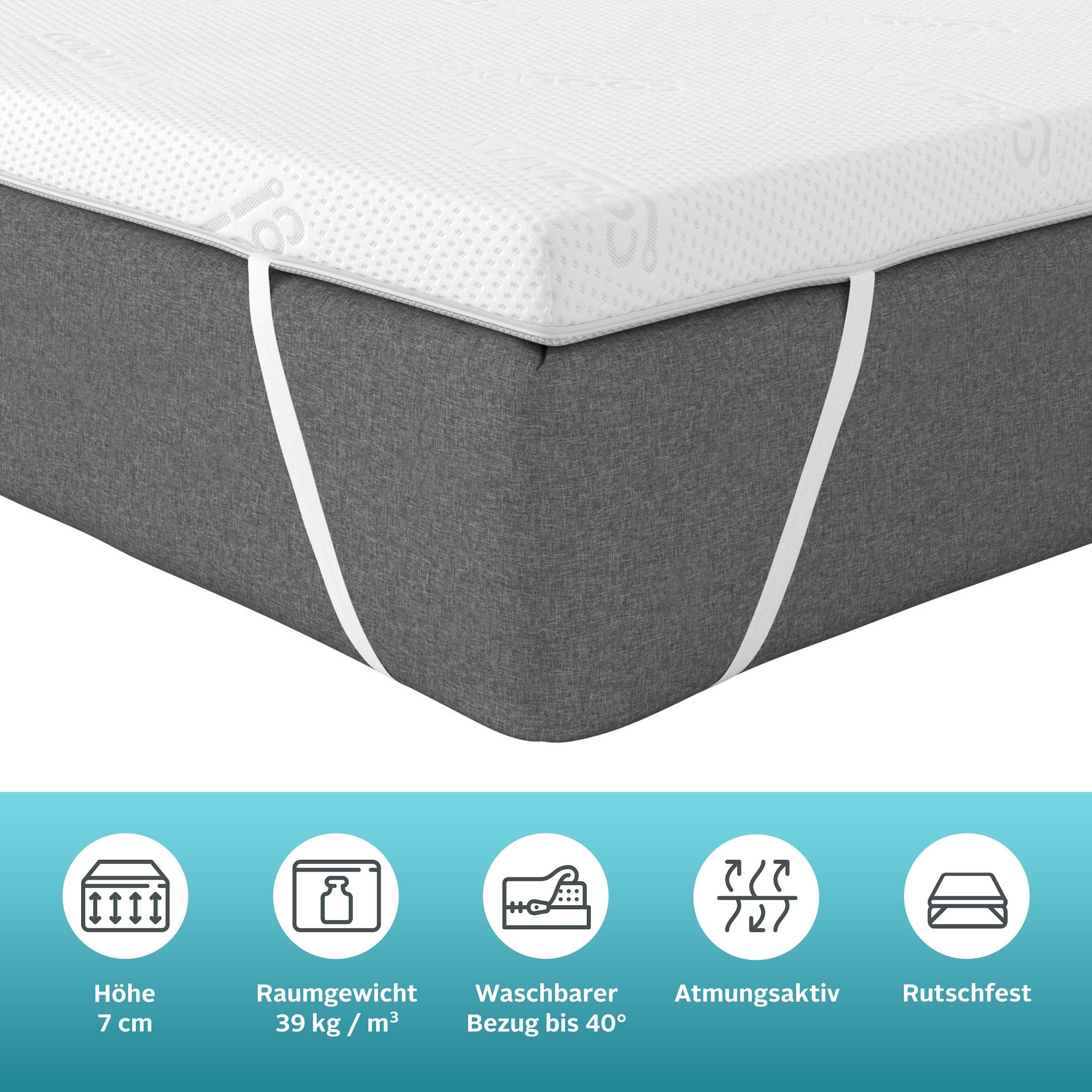 GOODproduct Topper »Lasse, Topper 90x200 cm,180x200 cm & mehr« Matratze, Boxspringbett, ergonomisch, langlebige Qualität (RG 39)