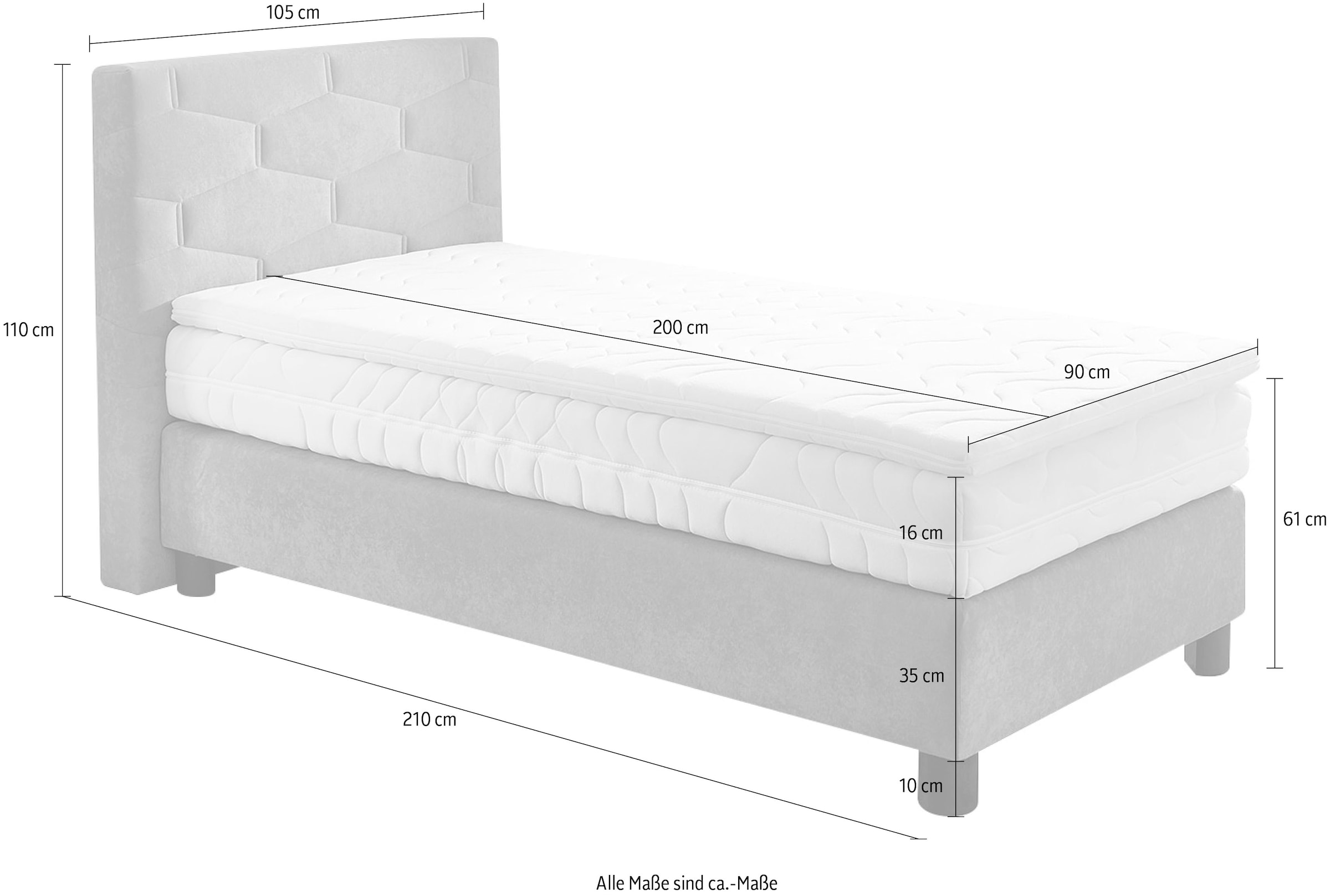 Westfalia Schlafkomfort Lit boxspring au choix avec surmatelas