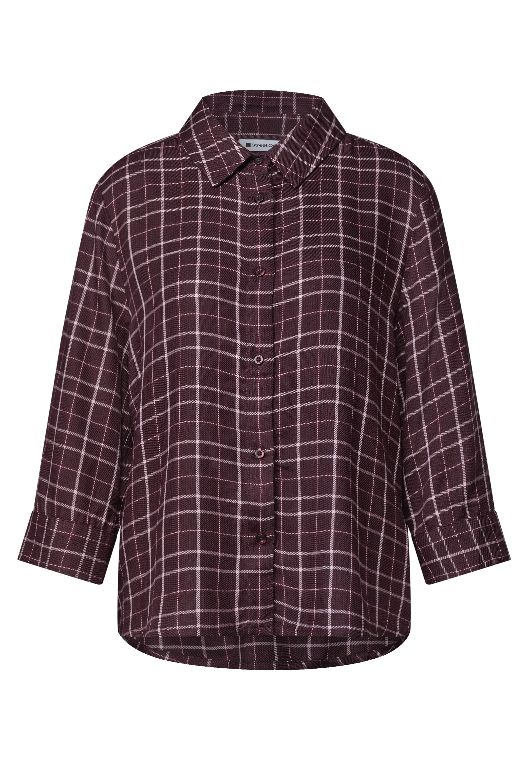 STREET ONE Blouse à pression chemise à manches 3/4 / à carreaux