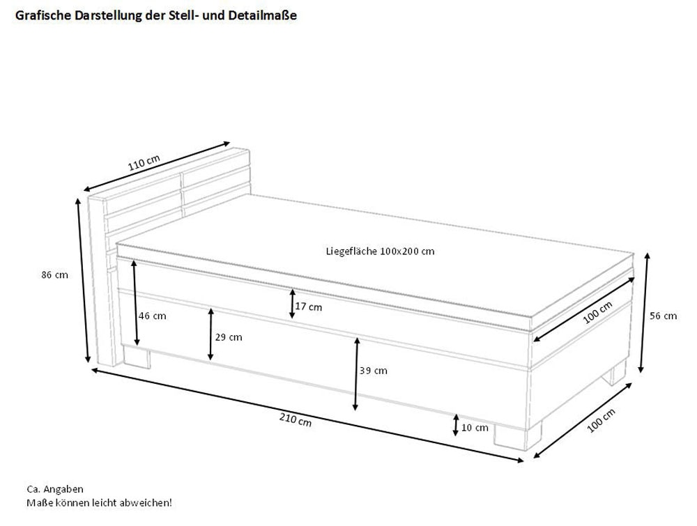 hapo Lit boxspring »ATLANTA mit niedrigem Kopfteil« ,  disponible en différentes largeurs, couleurs et types de matelas