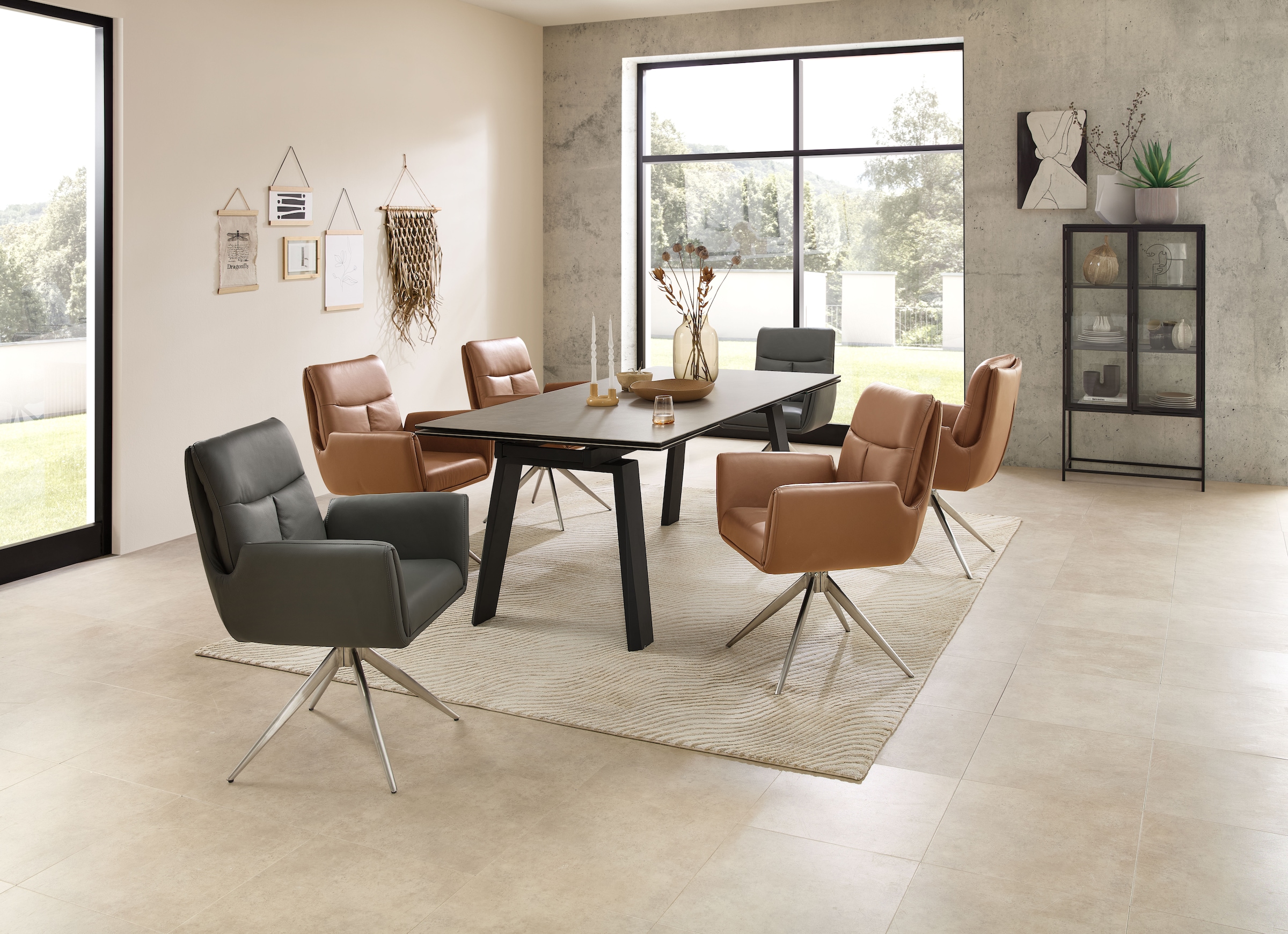 Stolkom Chaise avec accoudoirs »Sofia Premium BxHxT 61x93,5x67 cm« (Ensemble) 2 cuisLargeur 61 cm, pivotant à 360° avec retour automatique