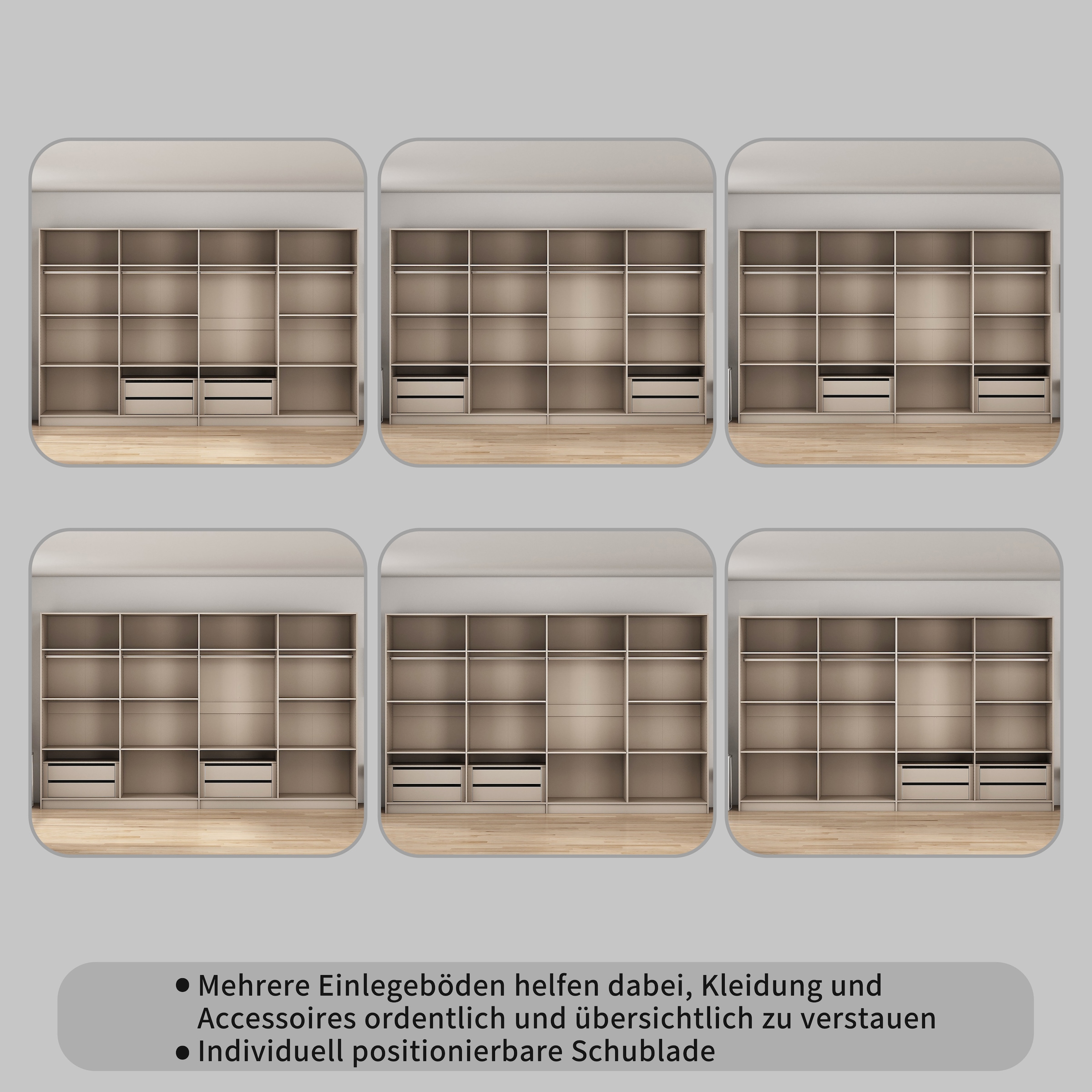 GOODproduct Kleiderschrank »Annor Schlafzimmerschrank Breite 323 cm hochglanz Schrank Garderobe« Drehtürenschrank mit perfekter Innenausstattung - elegante Türgriffe