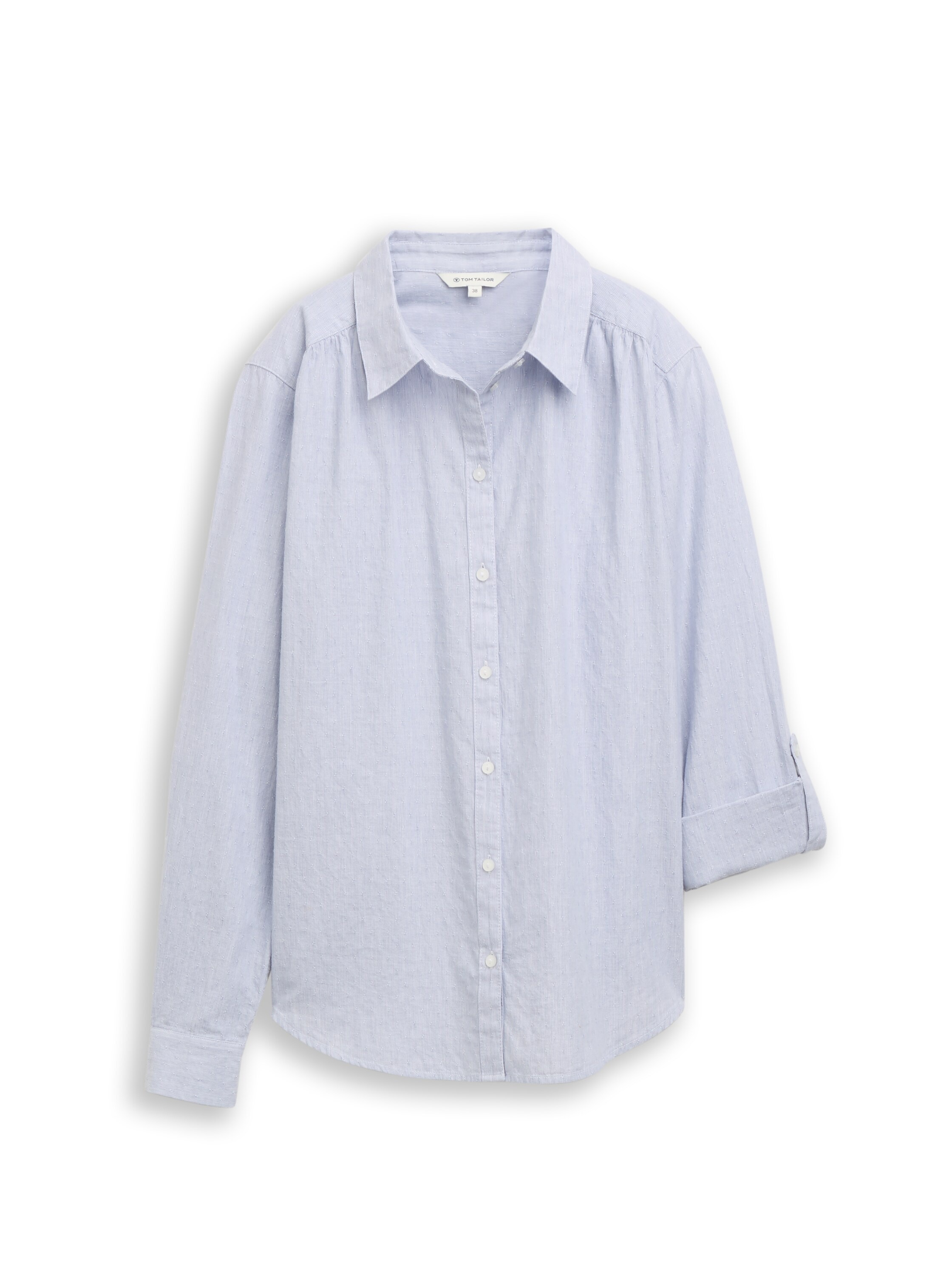 TOM TAILOR Blouse à manches longues »Regular« avec broderies fines et col de chemise