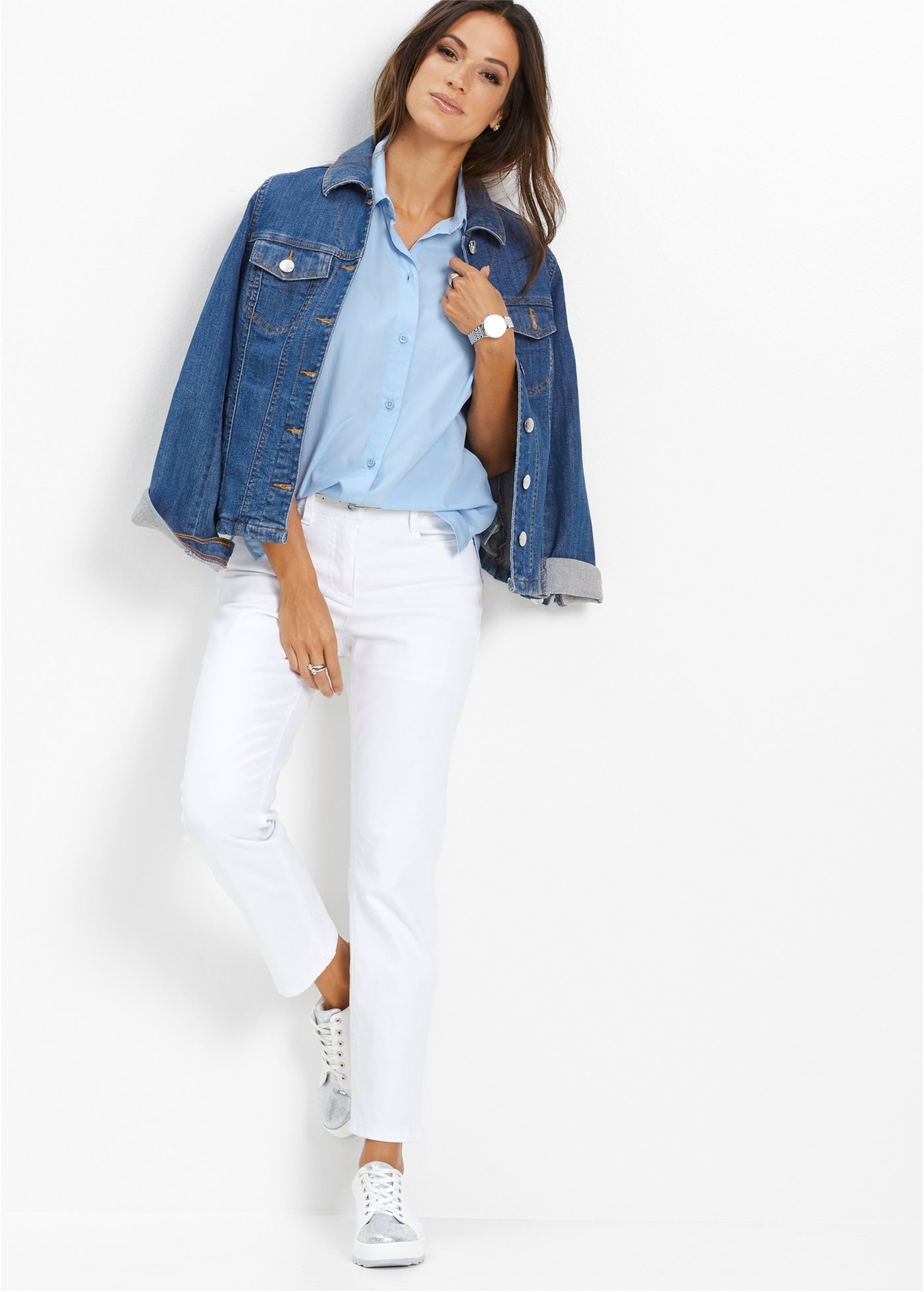 bonprix Pantalon stretch  7/8-Länge, schmale Passform, aus überwiegend Baumwolle