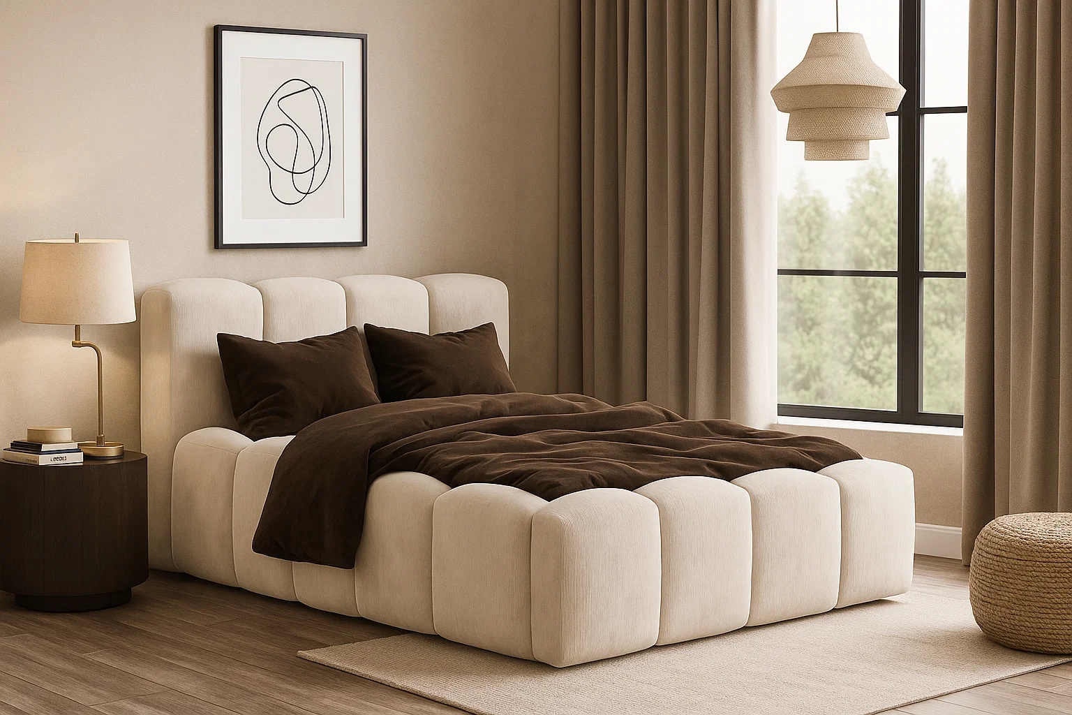 Home affaire Lit rembourré »LHUBERT wahlweise mit/ohne Bettkasten, Breite Liegefläche 160/180 cm« Stauraumbett, Doppelbet mit Kopfteil, ohne Matratze