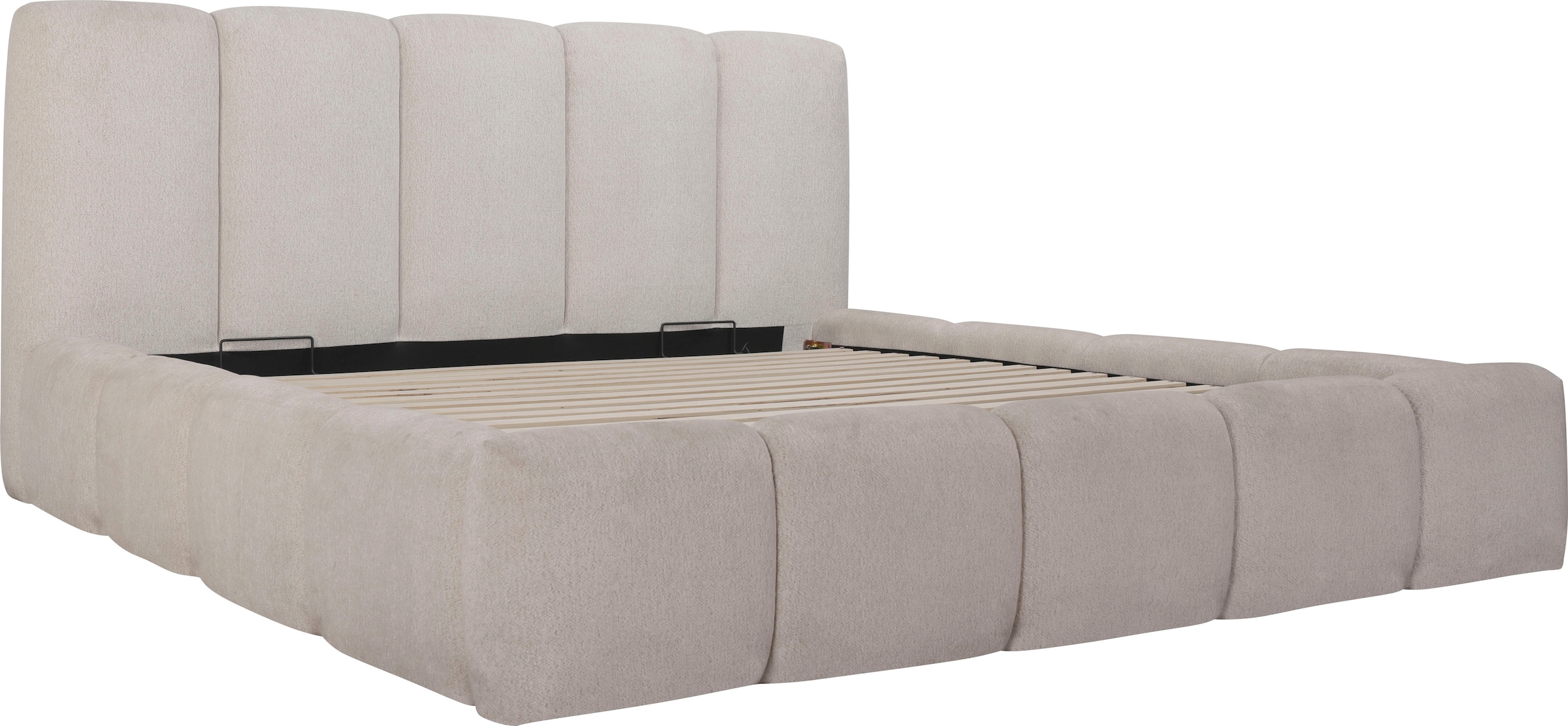 Home affaire Polsterbett »MERLINDA in der Breite 180cm, inkl. Lattenrost und Bettkasten« gepolstertes Kopfteil und Rahmen, Bezug im Chenillecharakter