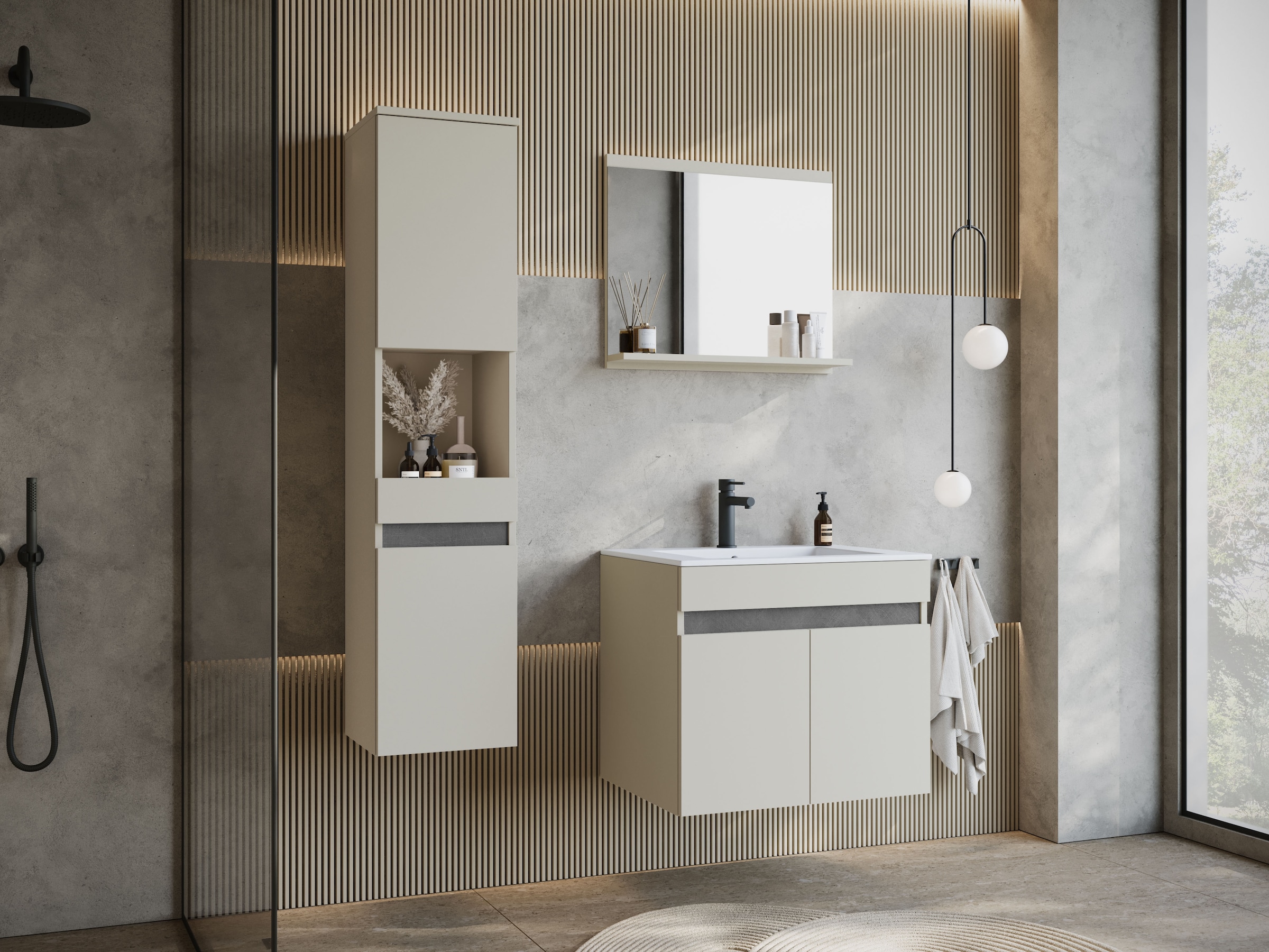 welltime Ensemble de meubles de salle de bain »COIN« Ensemble, 3 cuis tlg.