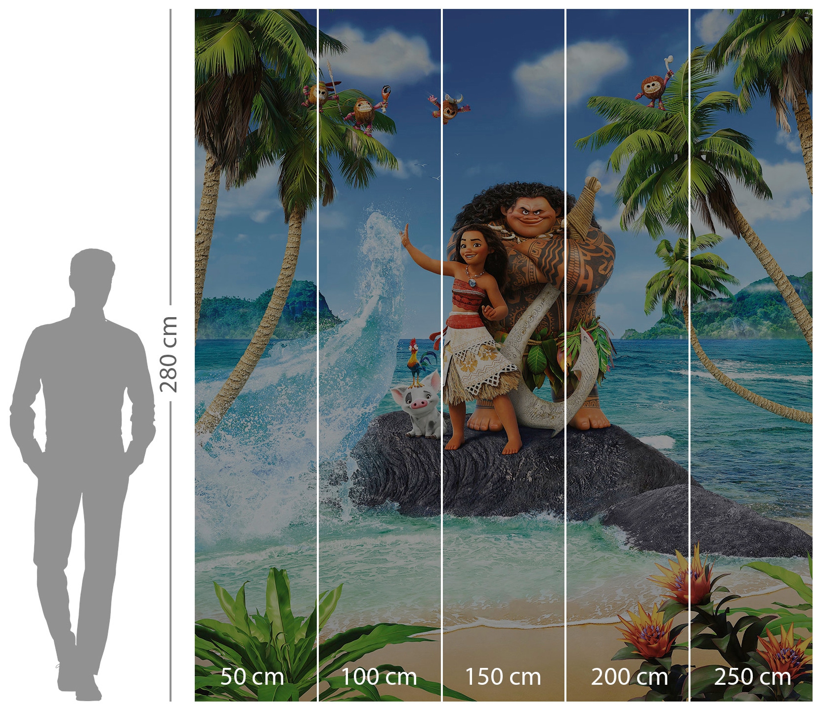 Komar Papier peint intissé »Digitaldruck Vlies -  Moana Beach - Grösse 250 x 280 cm« imprimé lisse Kinderzimmer