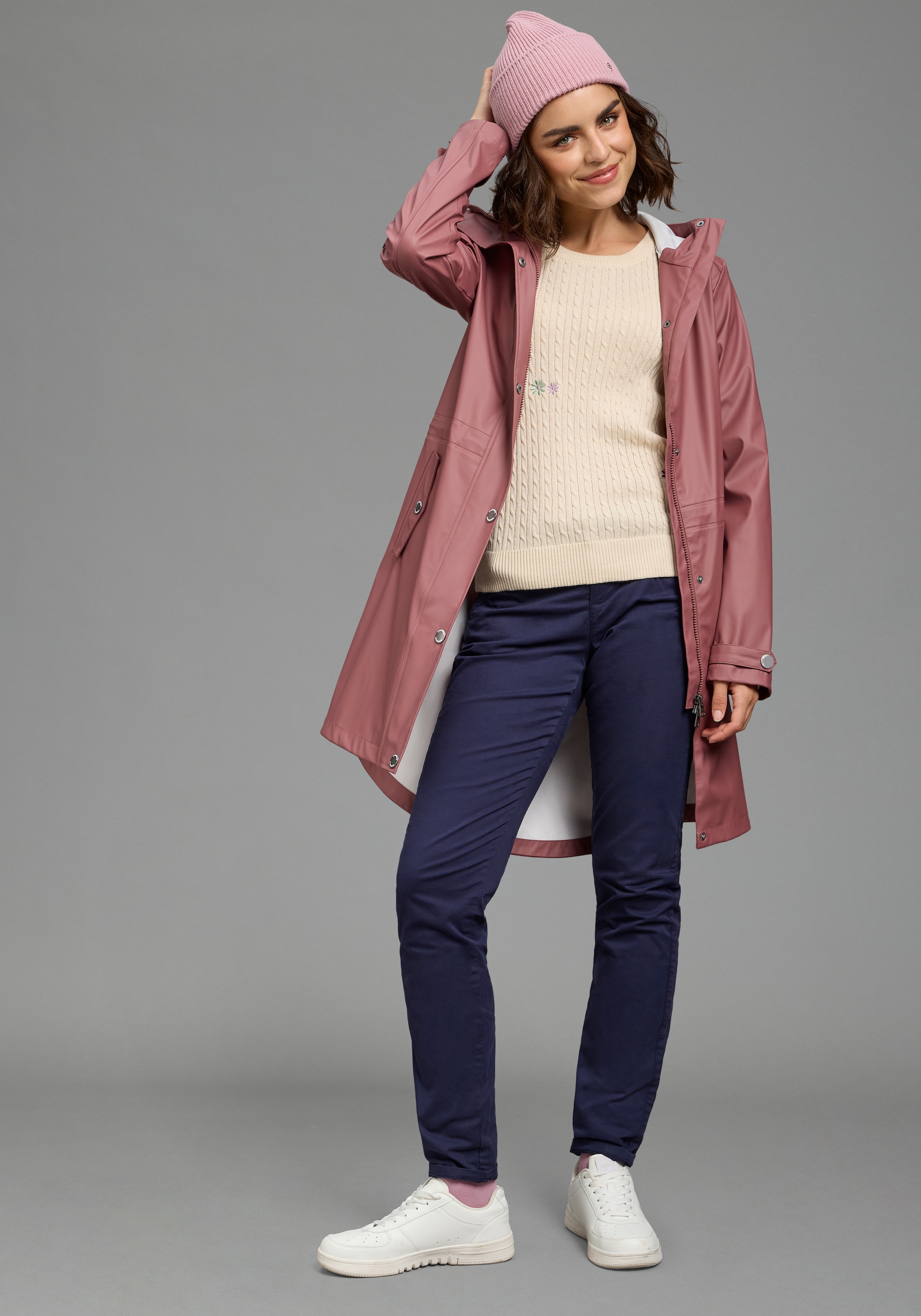 KangaROOS Strickpullover mit Rundhalsausschnitt, schmale Basic-Passform, aus Baumwolle
