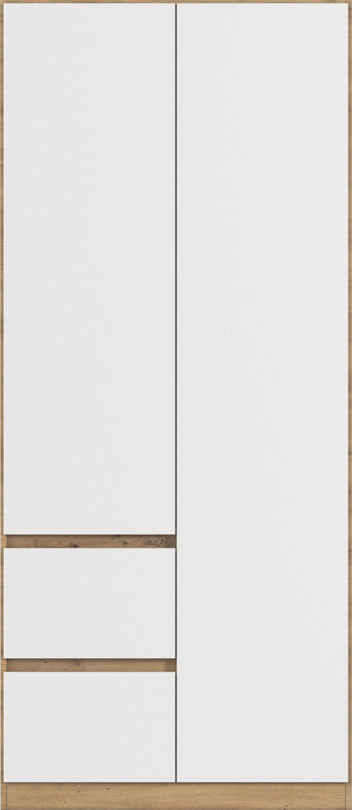 rauch Armoire à portes battantes »Mehrzweckschrank Aktenschrank Mietswohnung Garderobe MAINZ 91cm breit« 3 finitions différentes BASIC/CLASSIC/PREMIUM (incl. soft-close),  façade sans poignée, portes avec fonction Push-to-Open MADE IN GERMANY