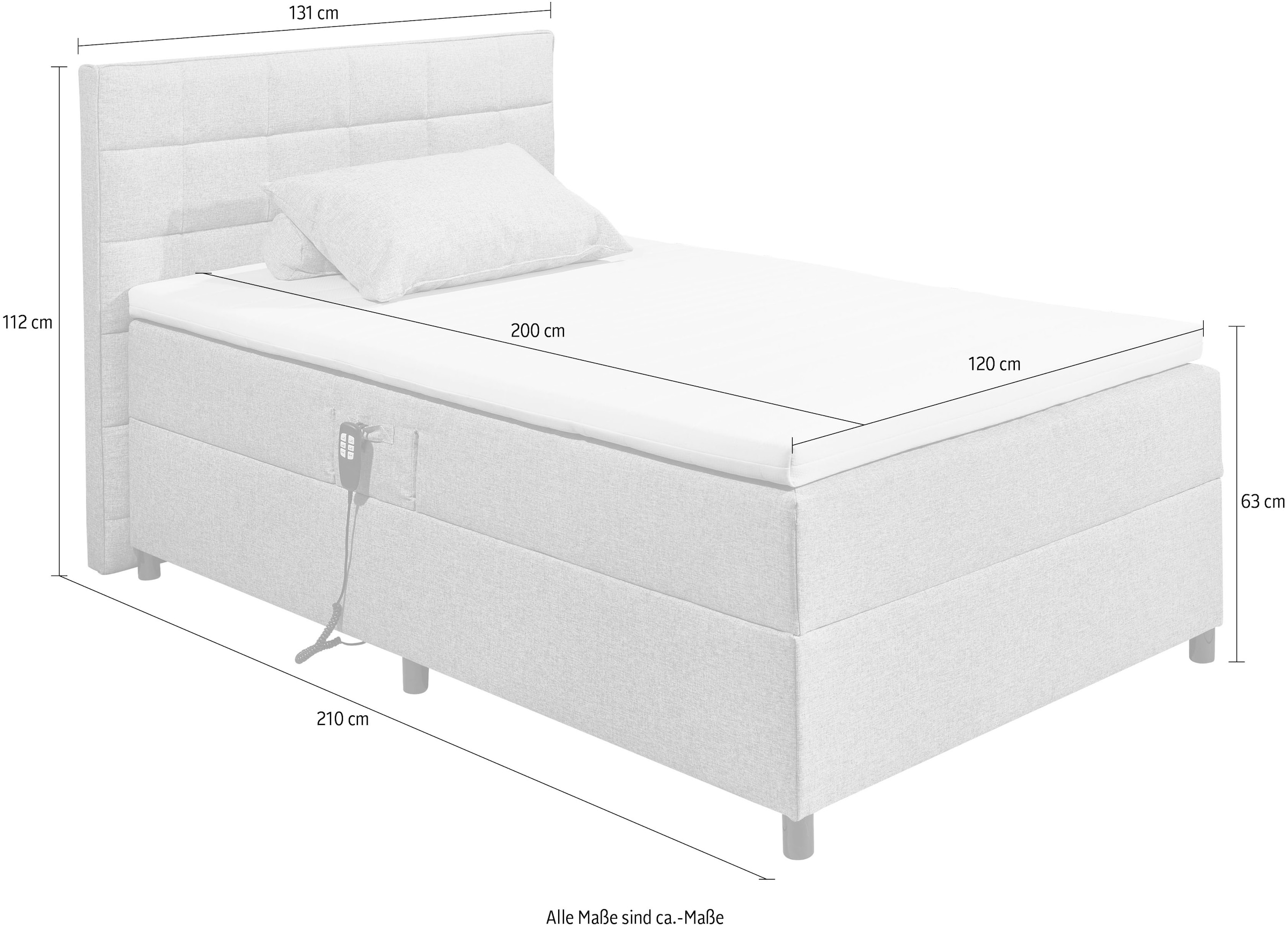 ED EXCITING DESIGN Lit de boxe »Mariborsko« inkl. Motor und Topper