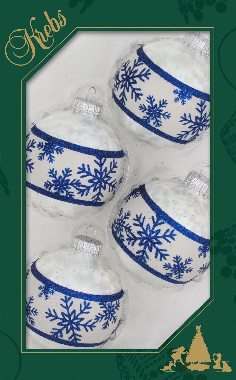 Krebs Glas Lauscha Weihnachtsbaumkugel »Schneeflockenband« Weihnachtsdeko, Christbaumschmuck, Christbaumkugeln aus Glas