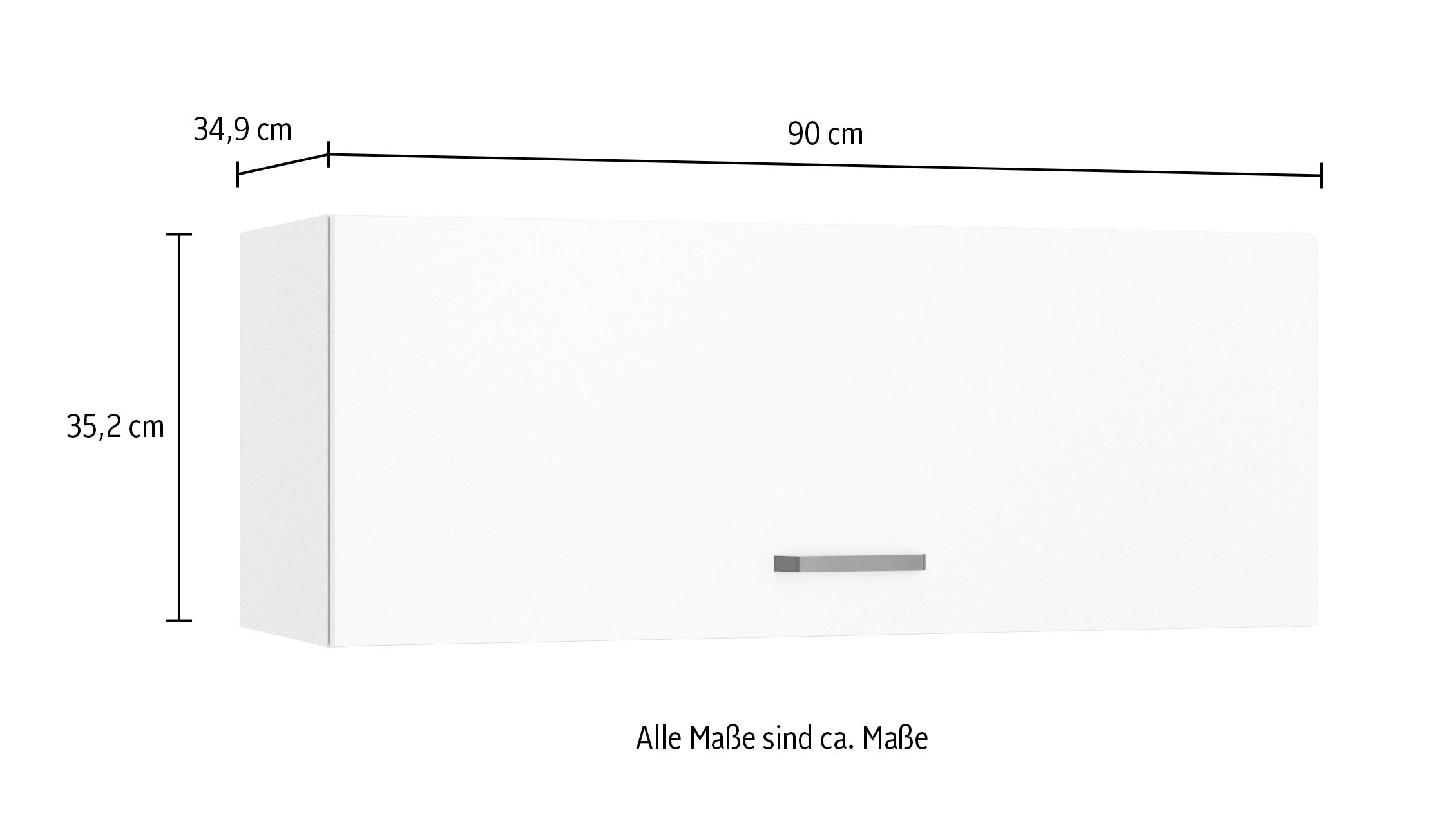 KOCHSTATION Armoire suspendue »KS-Paula« 90 cm breit, 35 cm hoch, mit 1 Klappe mit Gasdruckdämpfer