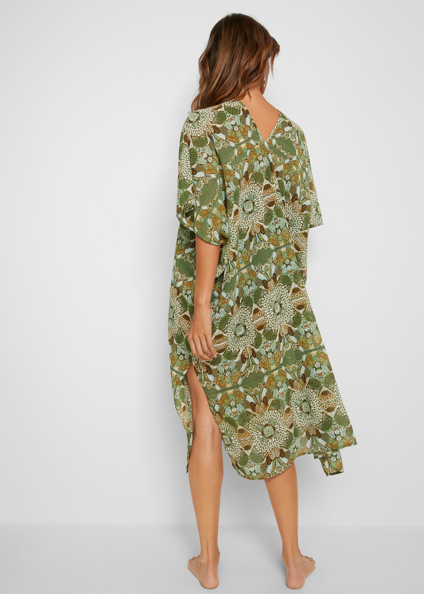 bonprix Robe tunique für Frühjahr und Sommer, Strandkleid, aus Polyester, lang