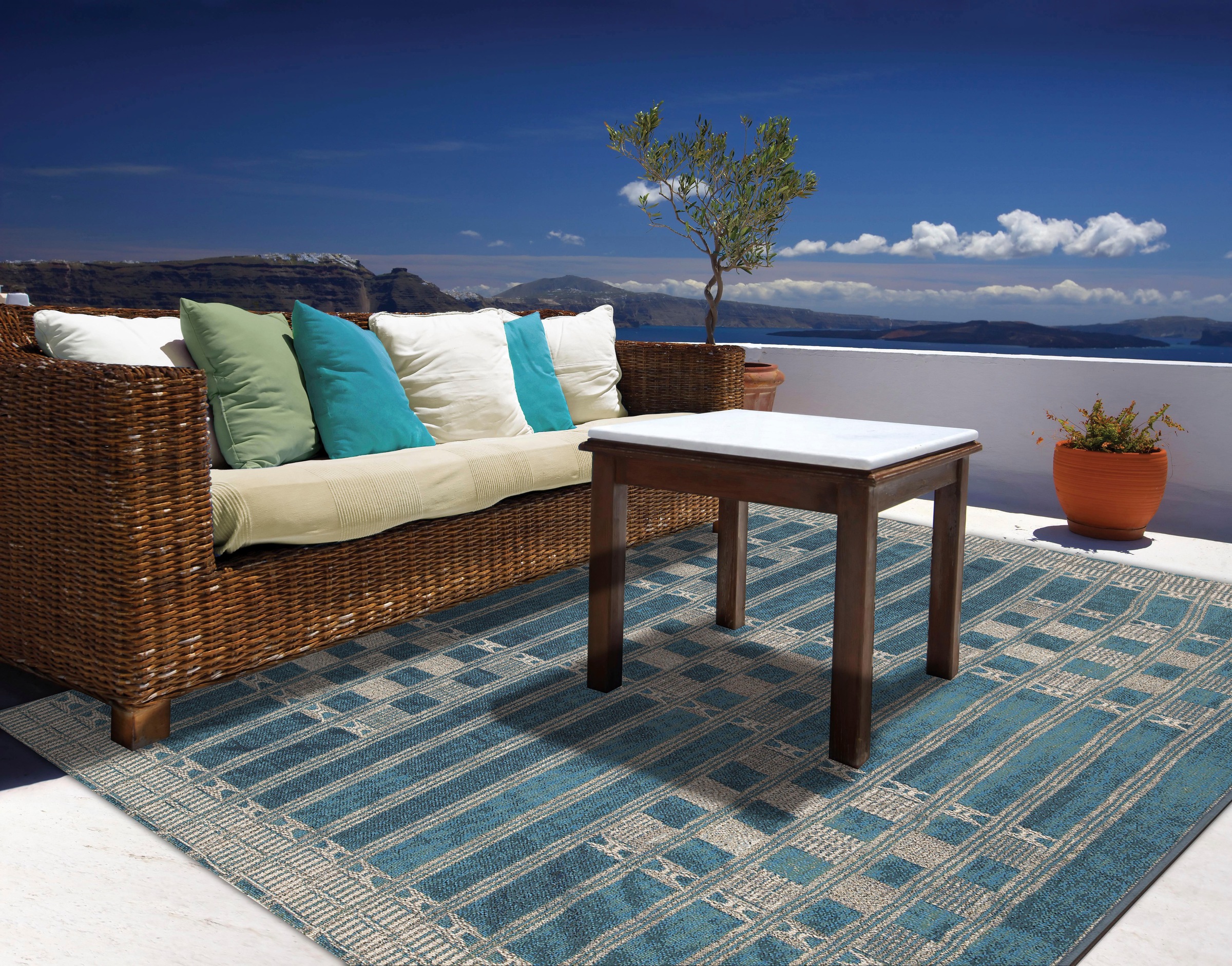 Gino Falcone Teppich »Outdoor-Africa 39« rechteckig 5 mm Höhe Flachgewebe, In- und Outdoor geeignet, Wohnzimmer