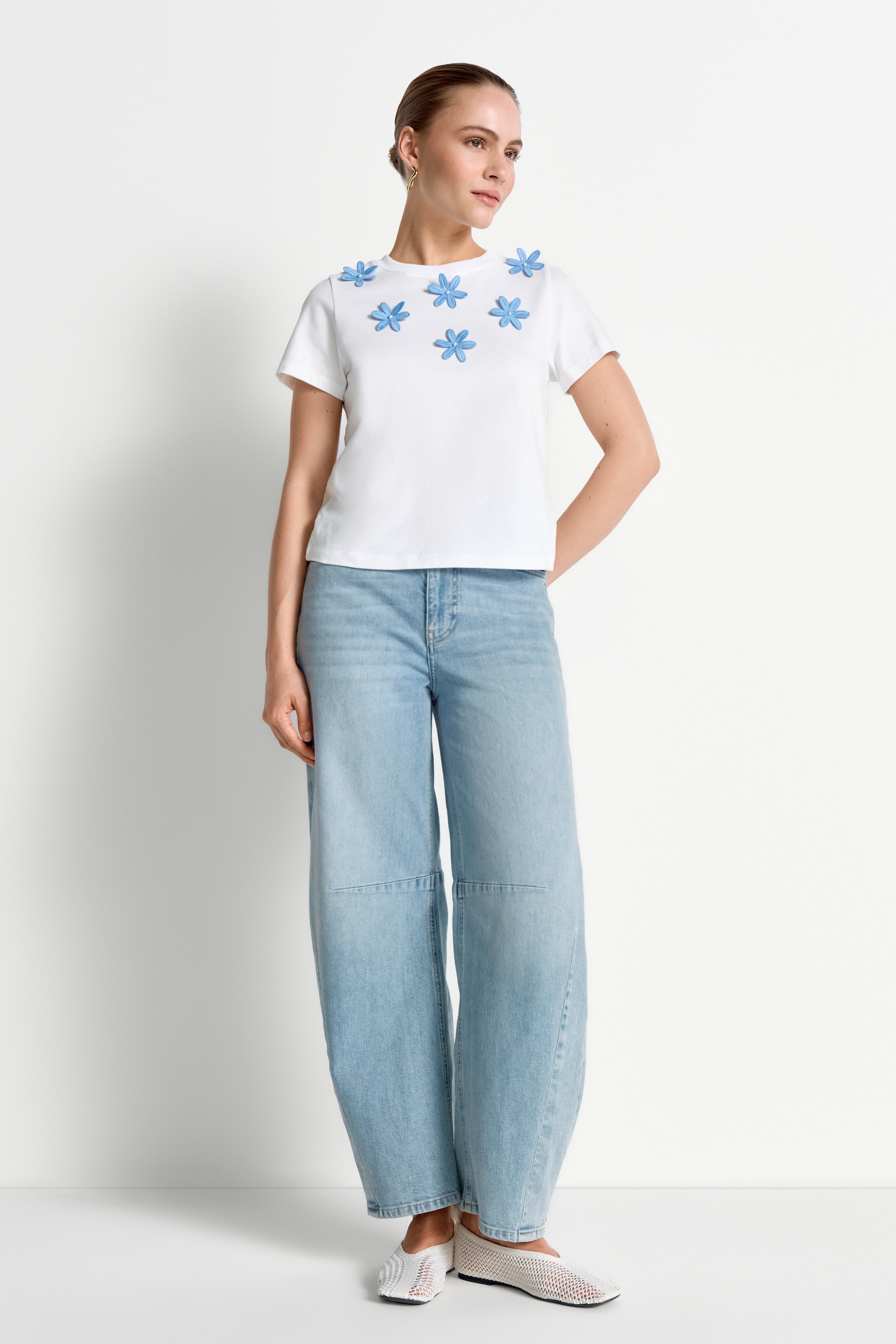 RICHROYAL T-Shirt Regular fit mit Blumendetails