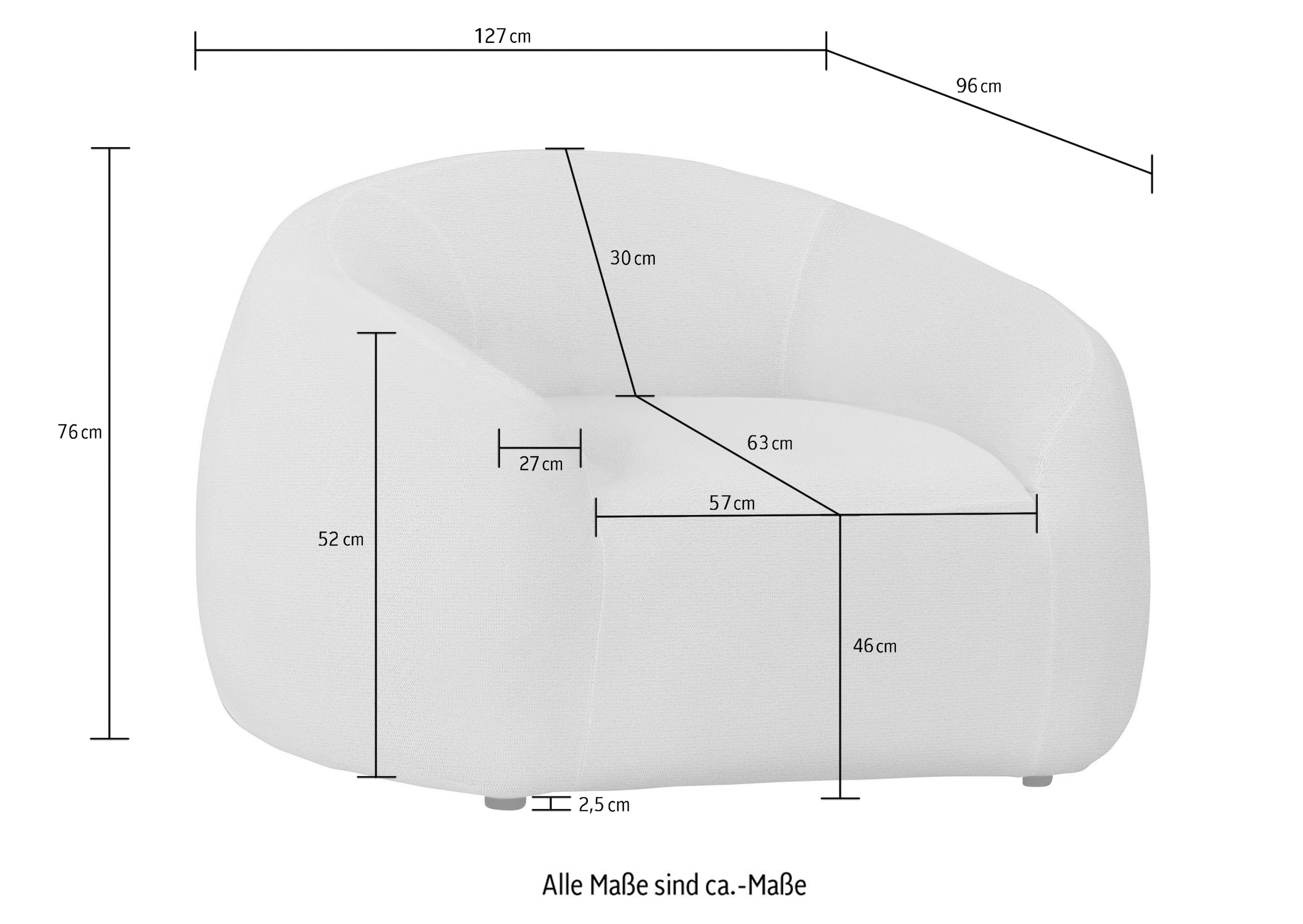 LeGer Home by Lena Gercke Fauteuil »YANI Relaxsessel, Loungesessel, Masse B/T/H: 127/96/76 cm« forme organique, avec suspension ondulée, aussi en bouclé