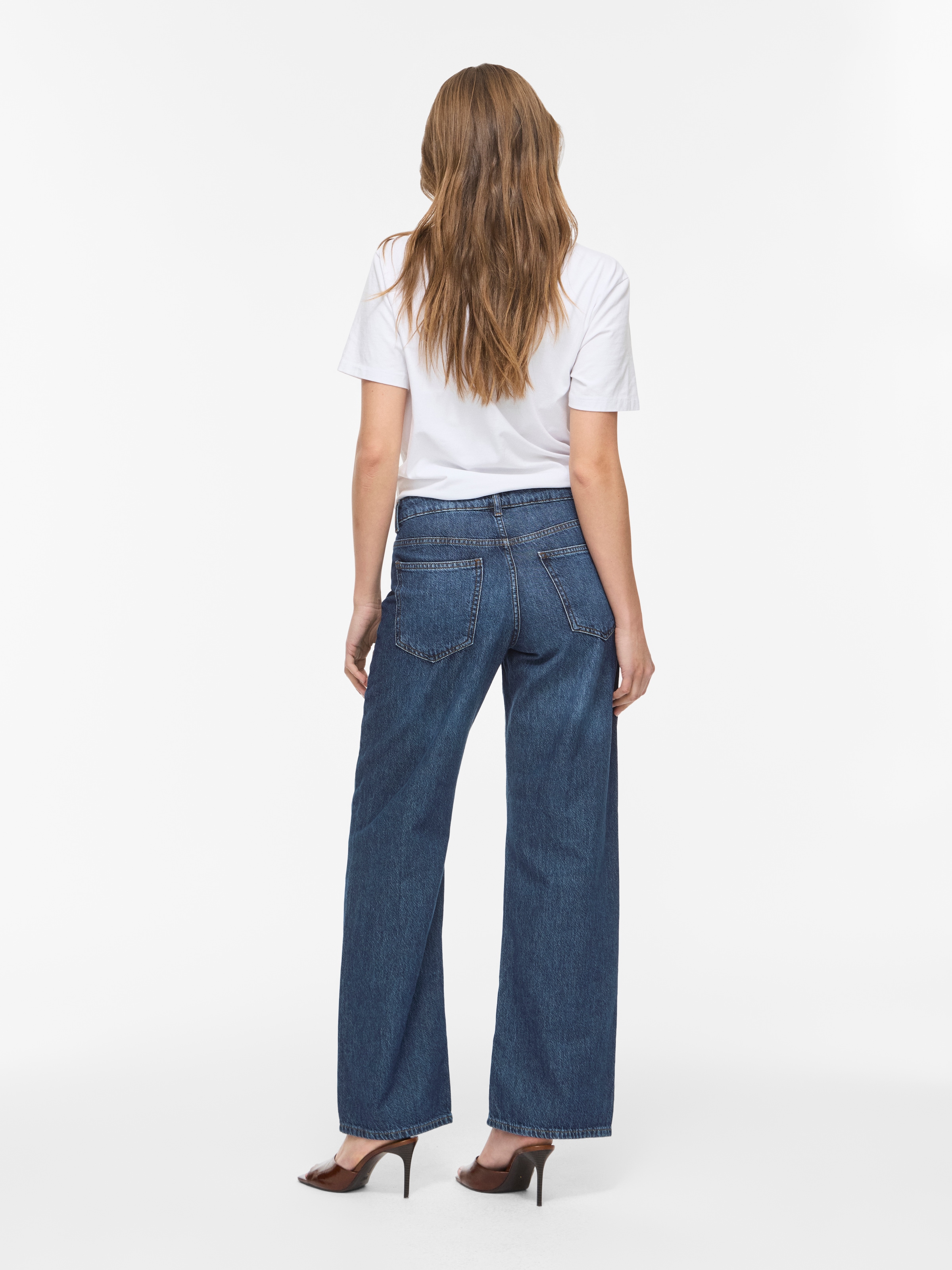 Vila Jeans large »VIPALMA RW WIDE JEANS DBD PAL20-NOOS« coton, taille régulière, coupe large