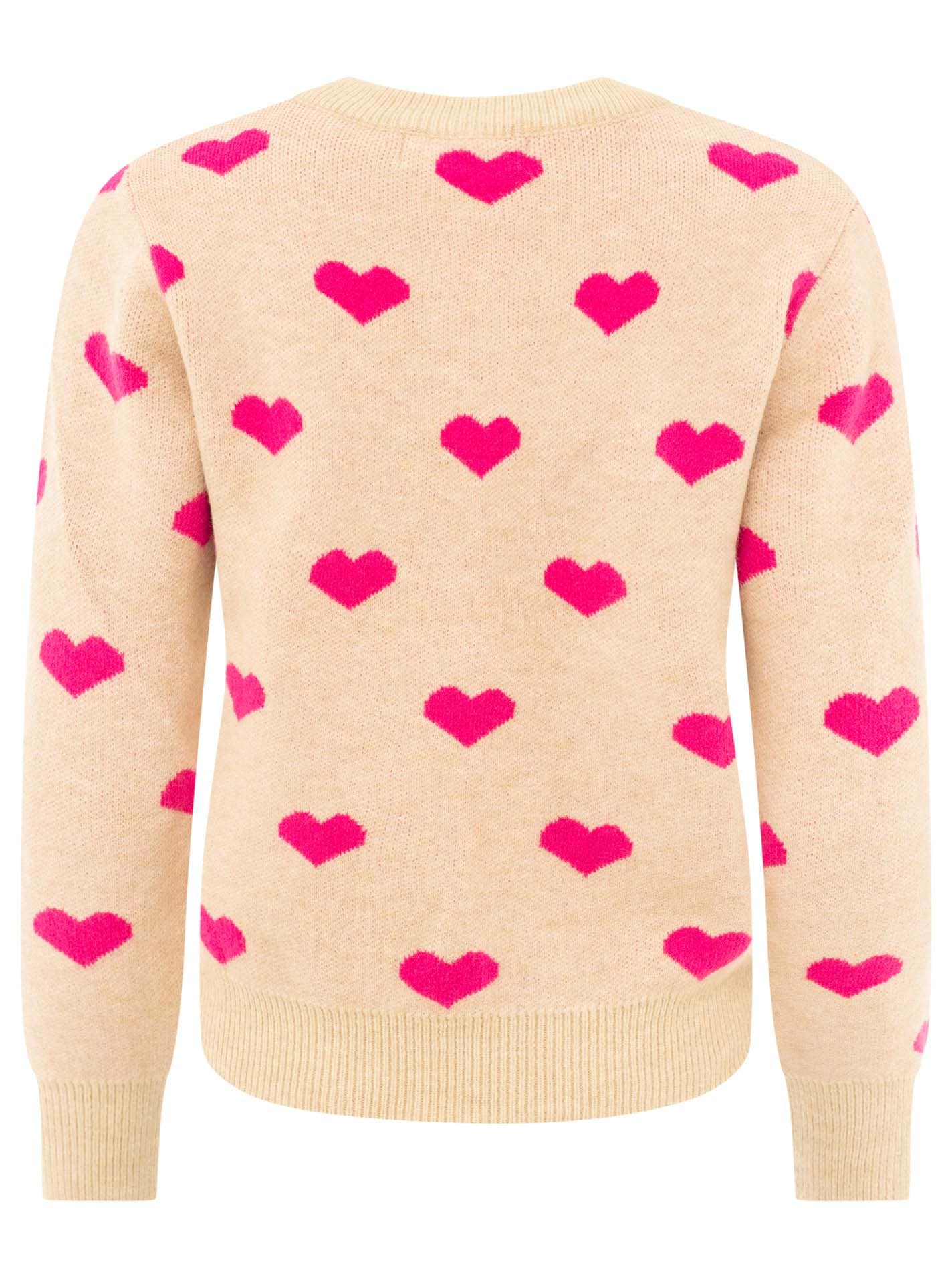 Zwillingsherz Pull en tricot »"Herz"« avec motif cœur, col rond