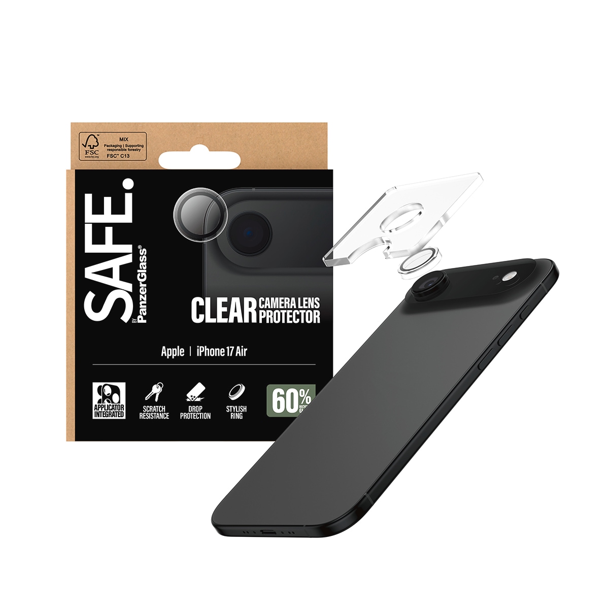 SAFE by PanzerGlass Verre de protection pour appareil photo »Camera Lens Protector« für Apple iPhone Air Kameraschutz,Linsenschutz,Objektivschutz, kratz- & stossfest