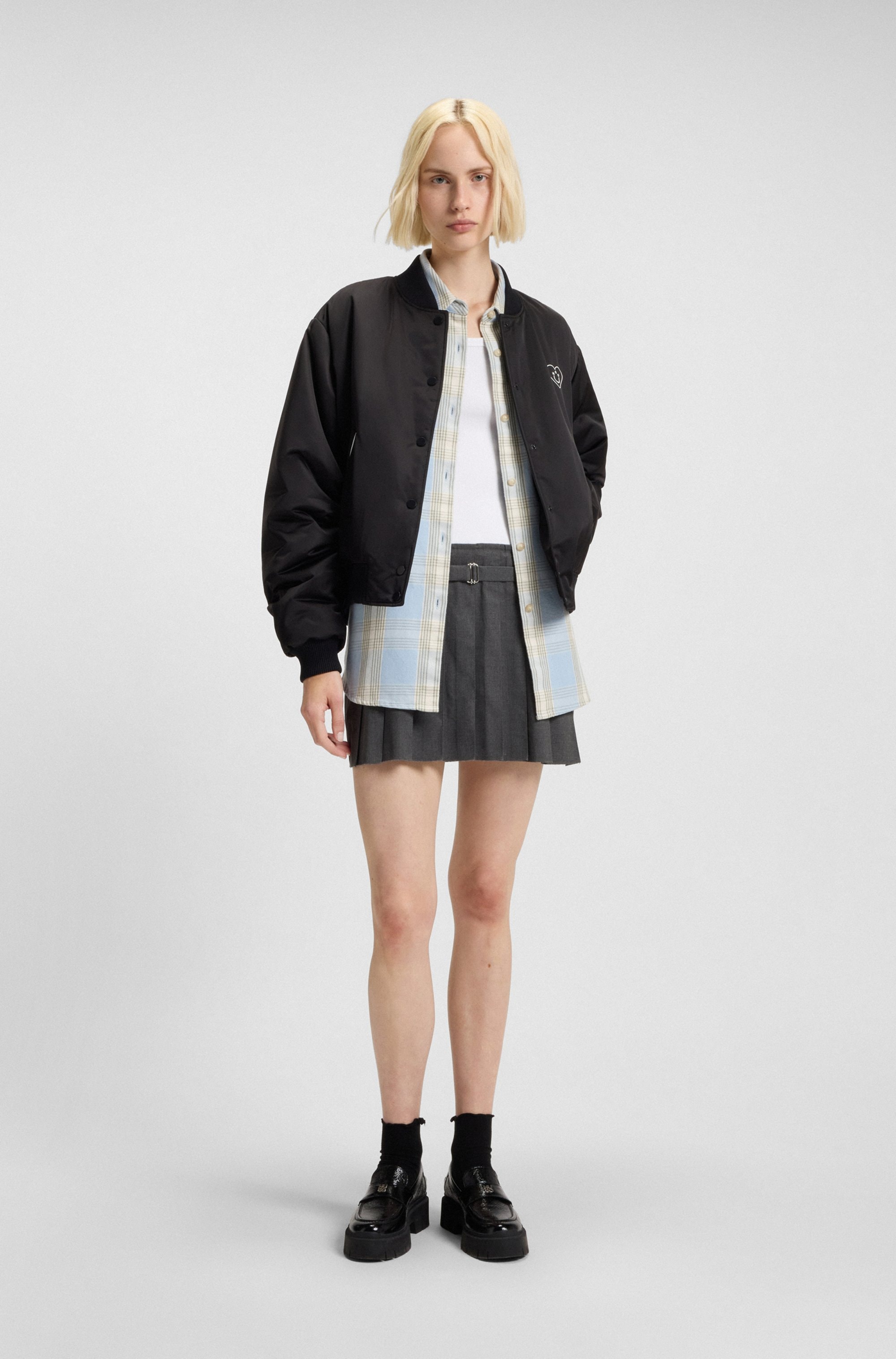 HUGO Blue Mini-robe »Norila« TwoinOne  Slim Fit, mit plissiertem Rockteil Top & Rock Faltenrock