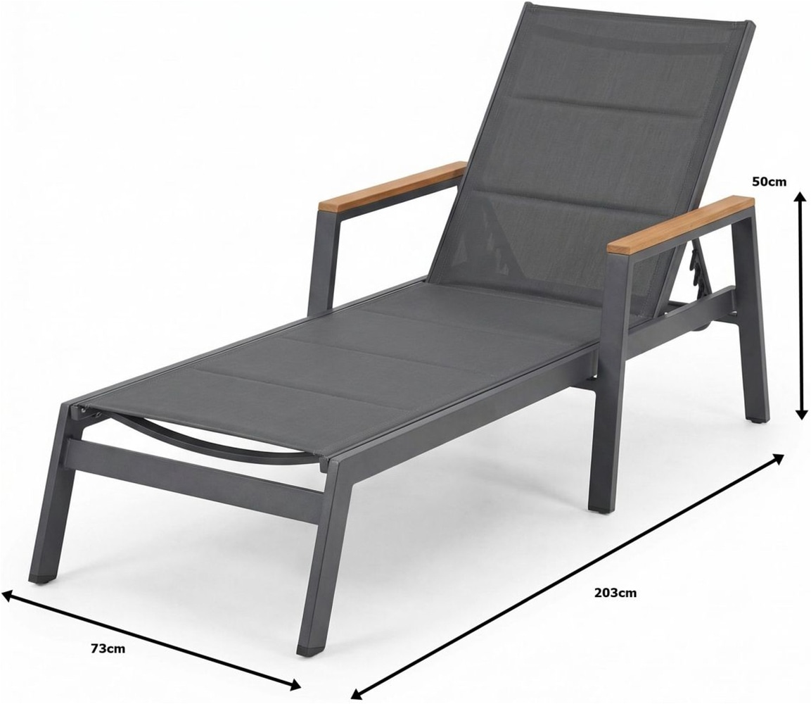 Ambiente Haus Fauteuil salon de jardin »Premium Alumiium Gartenliege« 1 cuis tlg.