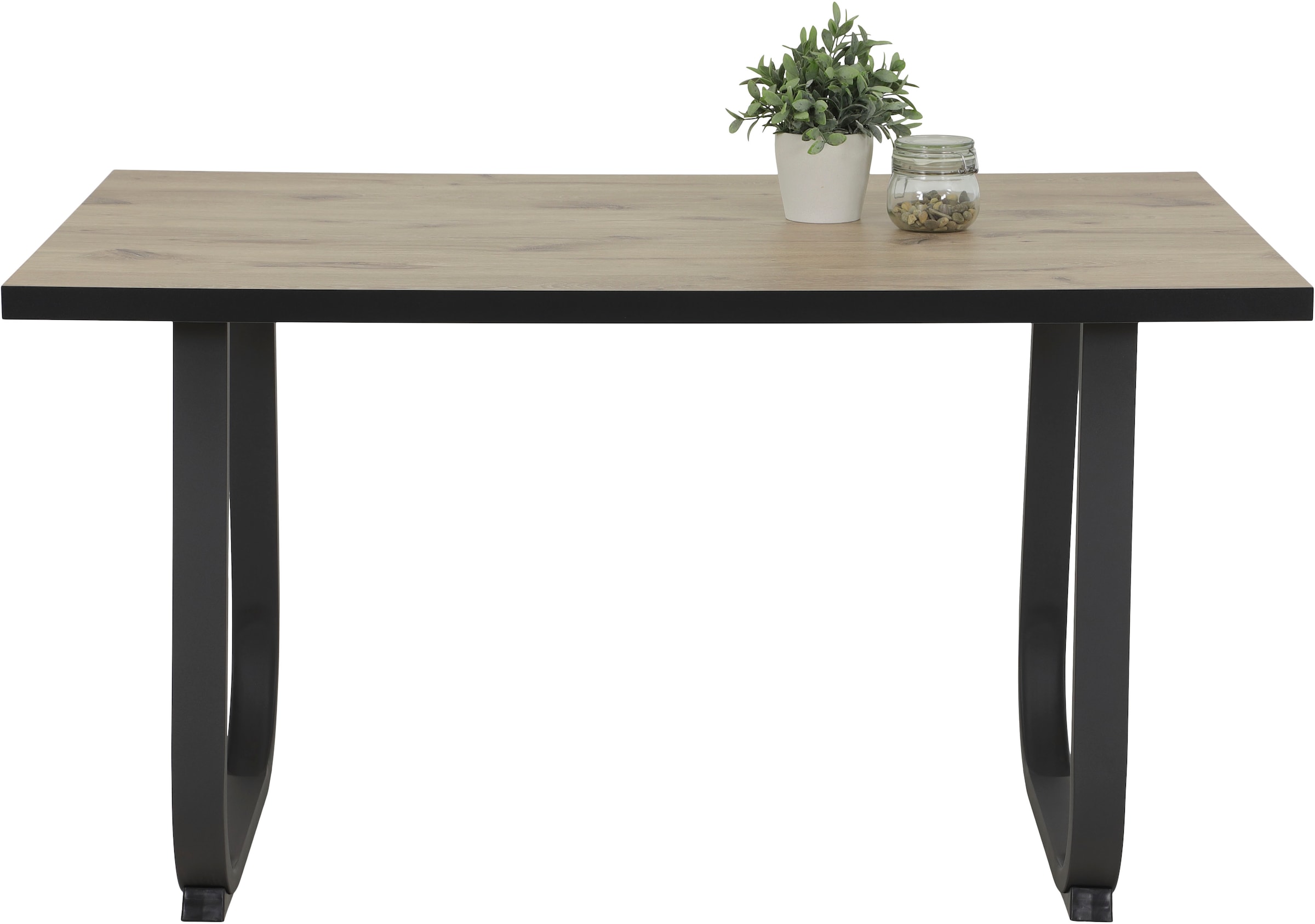 HELA Essgruppe »RUHR« 4 Stk. tlg. Kufentisch 140x90 cm, Schwingstuhl und Bank mit Federkorb, Komfortsitz