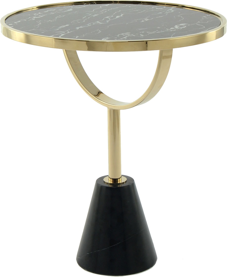 Kayoom Table d'appoint »Oscar 125, edle marmorierte Glasplatte« 1 cuis tlg. ausgefallenes Gestell, stabiler Marmorfuss, marmorierte Glasplatte