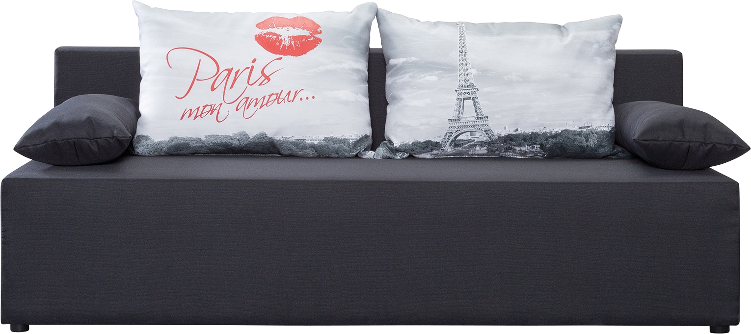 exxpo - sofa fashion 3-Sitzer »Tabou Paris Schlafsofa mit Stauraum« mit Schlaffunktion und Bettkasten, inkl. loser Zier- und Rückenkissen