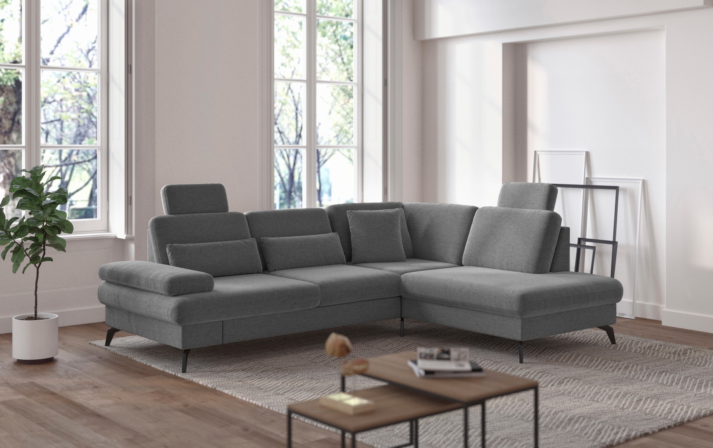 sit&more Ecksofa »Morris L-Form, inkl. Sitztiefenverstellung« wahlweise mit Armteilverstellung, Bettfunktion & Bettkasten