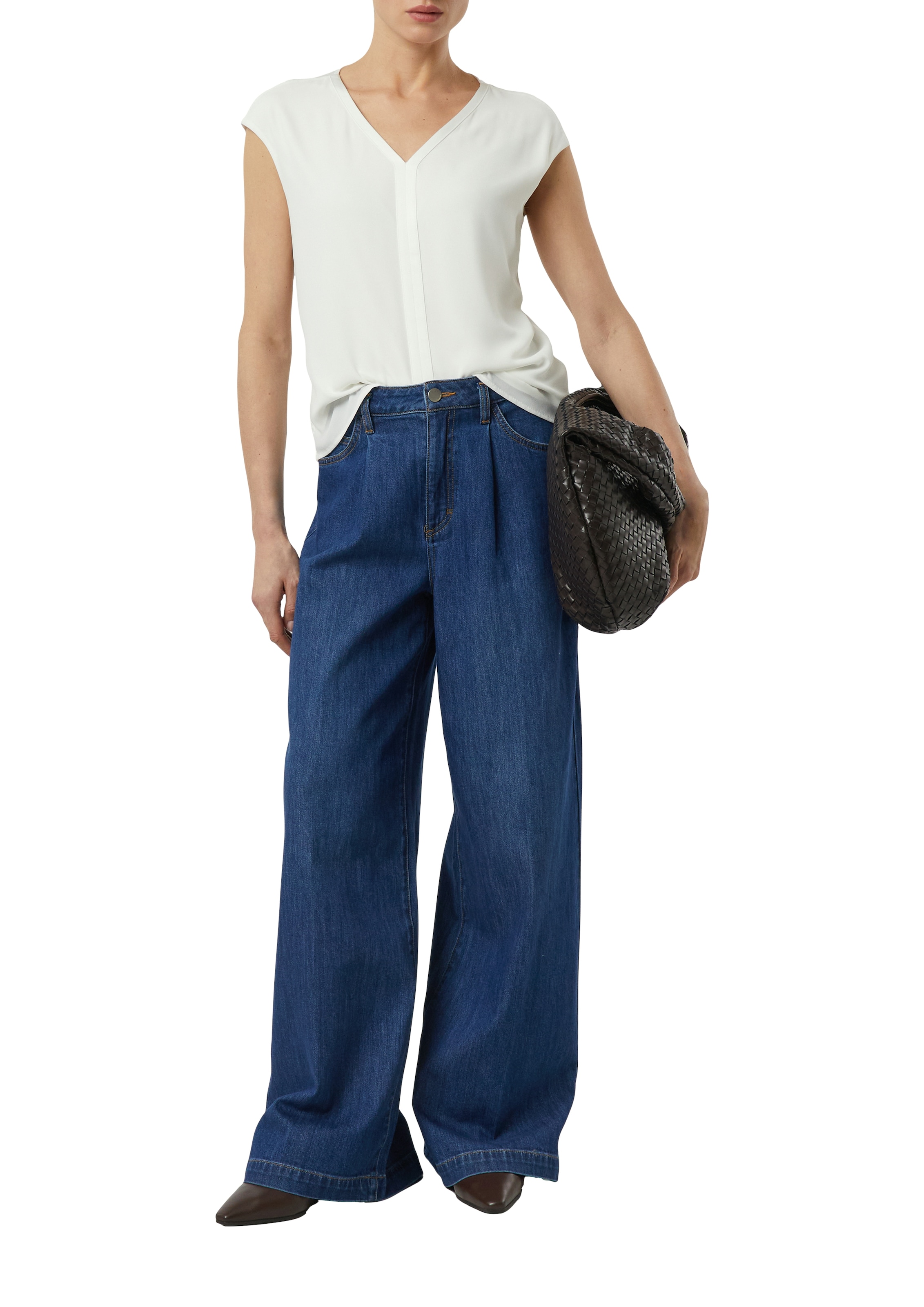 Comma Blusenshirt mit V-Ausschnitt, ärmellos