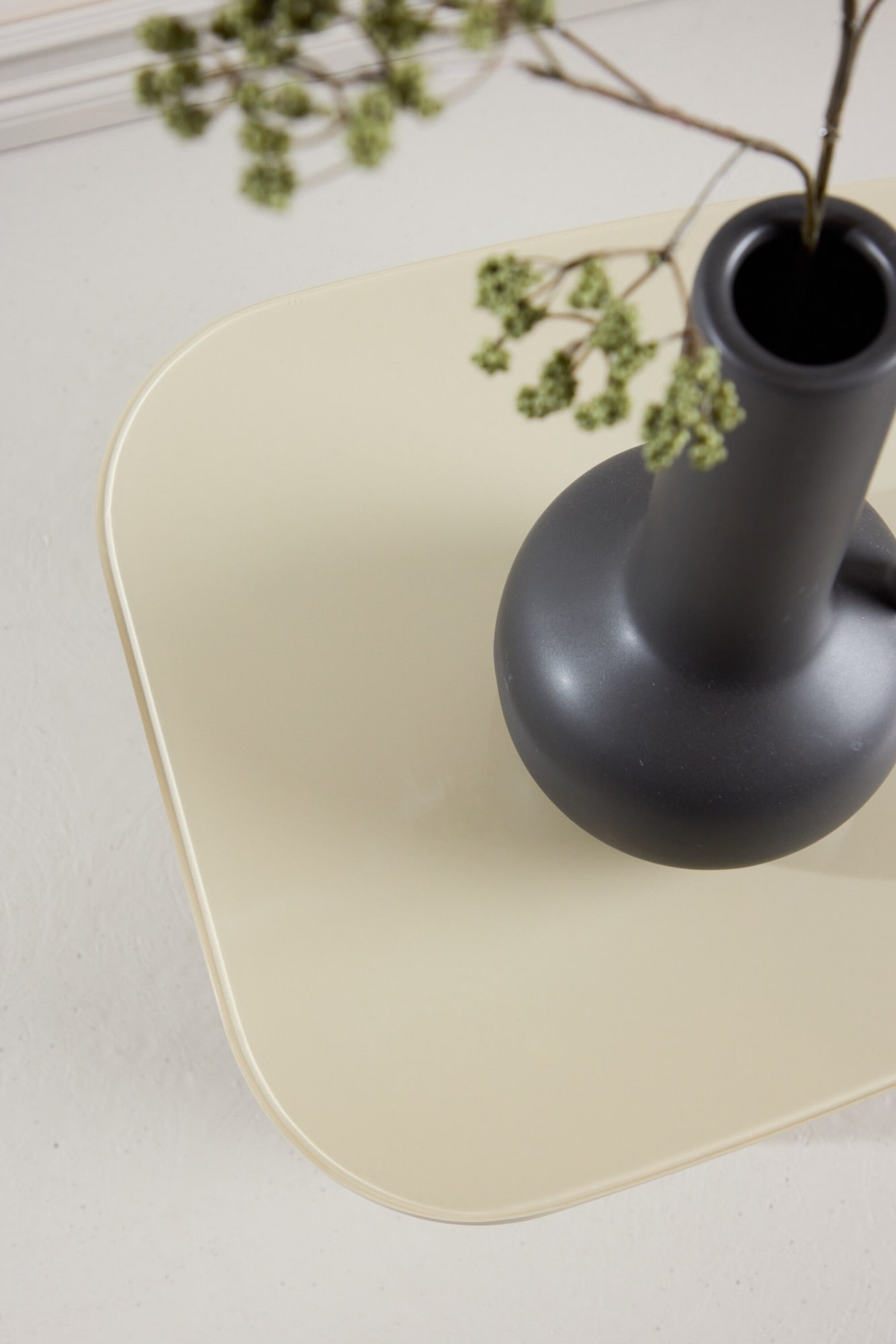Venture Home Table d'appoint »Grönvik, ovaler Beistelltisch 70 × 45 cm mit Glasplatte in Beige« table d'appoint, verre transparent, cadre MDF beige, ovale, décorative