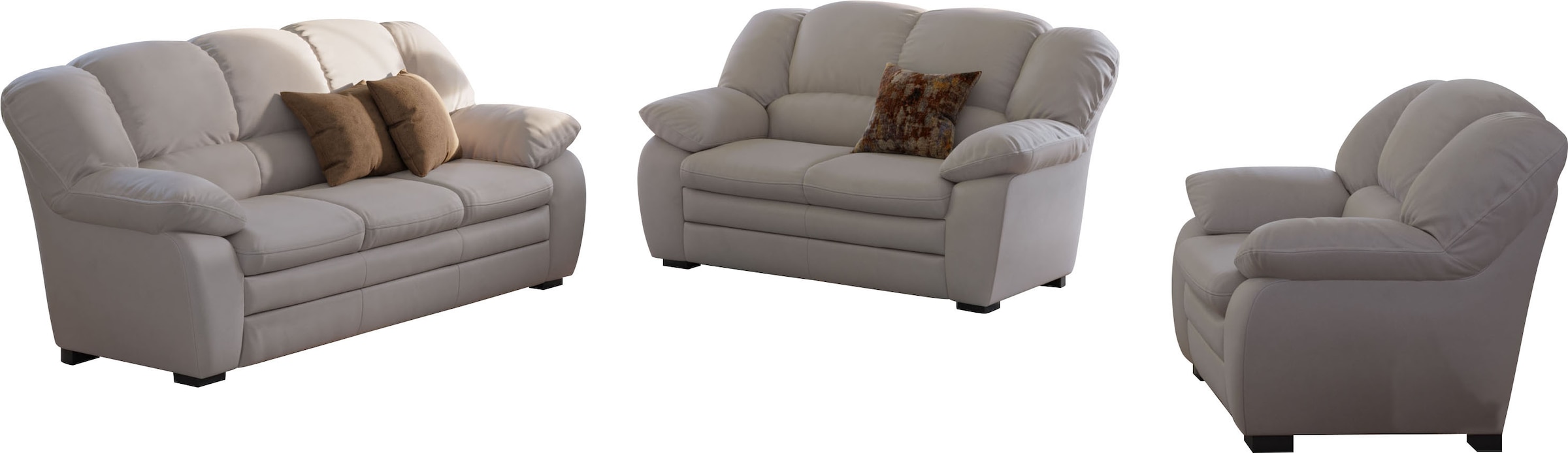 COTTA Ensemble rembourré »Casino, Sofa Set, 3-2-1 Sitzer, Wohnzimmer Garnitur« Set, 3 tlg. Sessel, 2-Sitzer, 2,5-Sitzer, hohe Rückenlehne