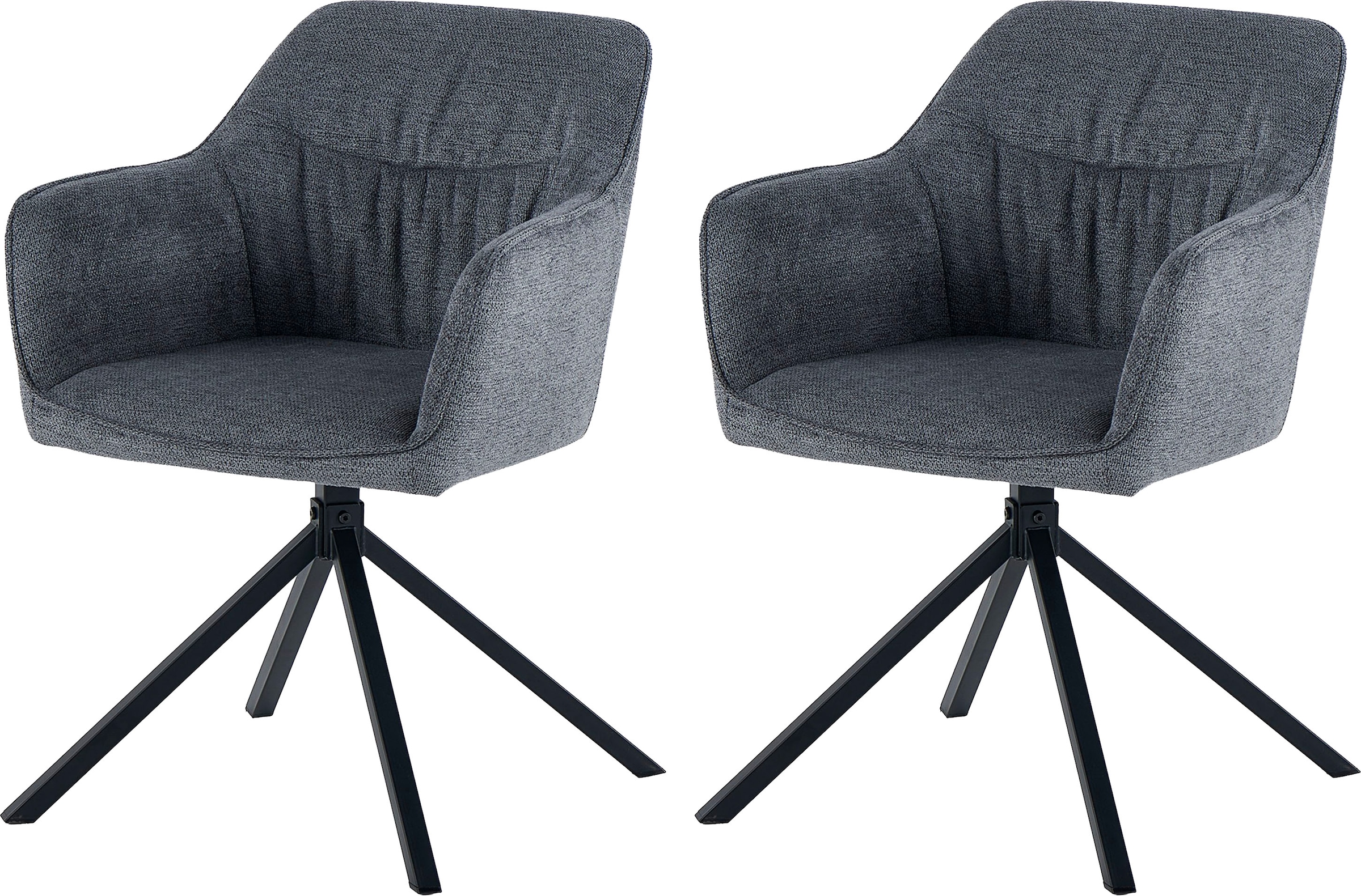 GOODproduct Esszimmerstuhl »Turin« (Set) 2 Stk.moderner Stuhl, 360 Grad drehbar, mit hochwertigem Strukturstoff