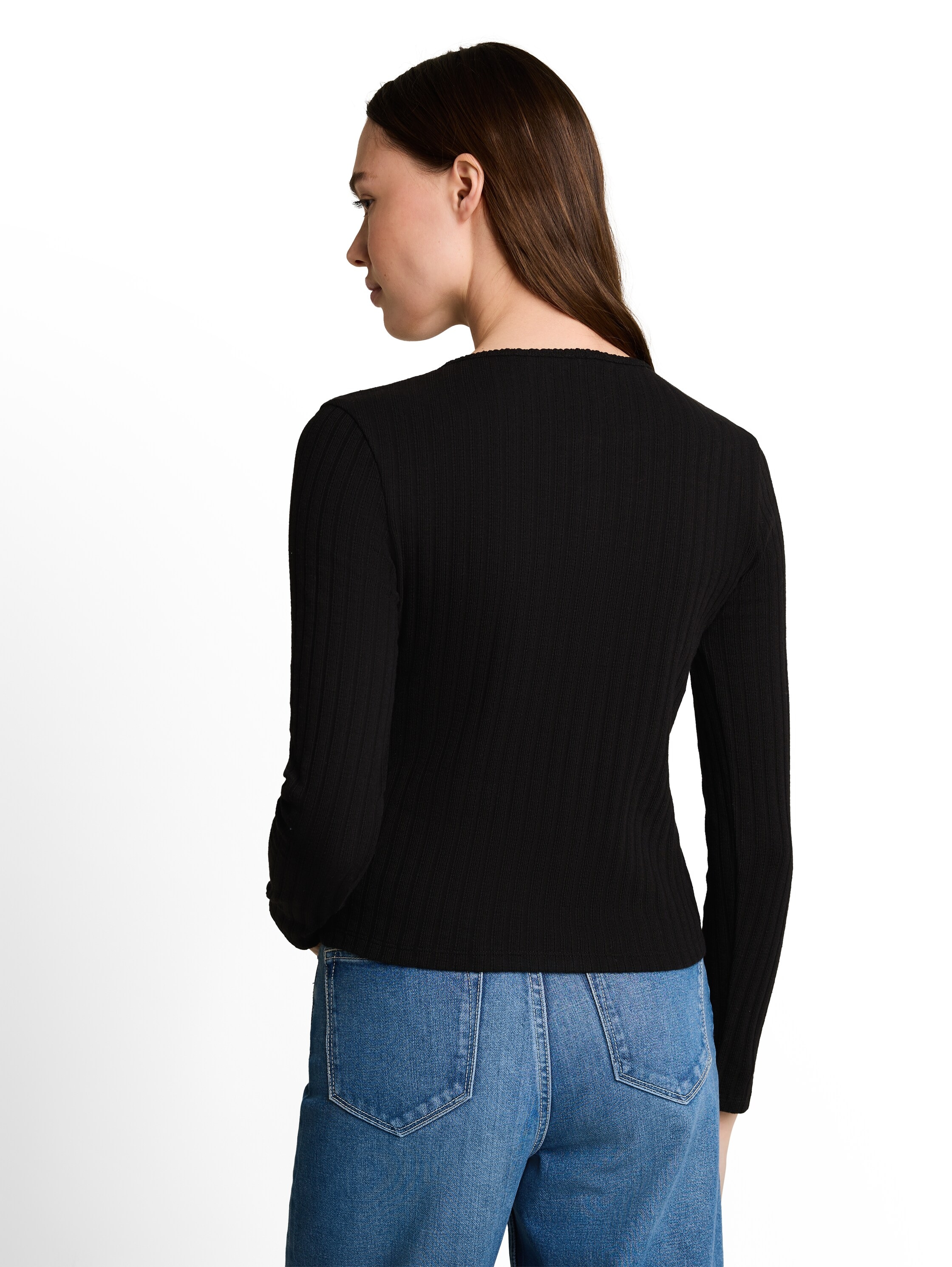 TOM TAILOR Denim Cardigan avec structure fine et patte de boutonnage