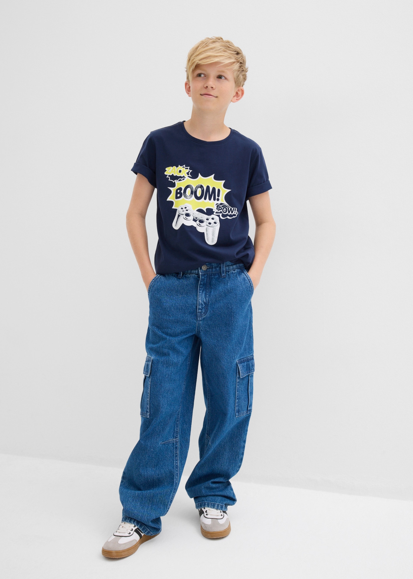 bonprix Jeans loose fit pour garçons, coupe extra large, en forme baggy
