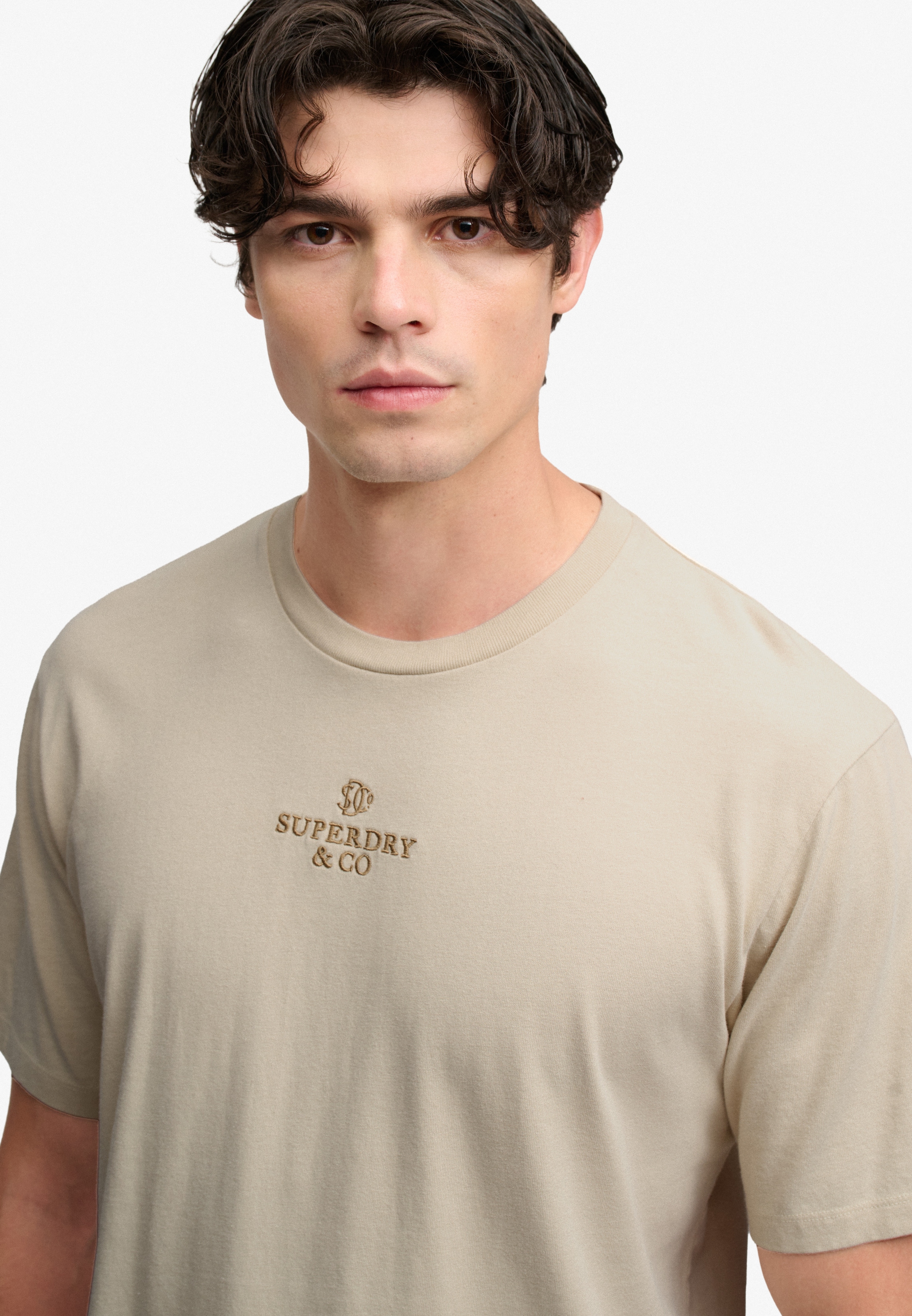 Superdry Shirt à col rond »MICRO LOGO T SHIRT« coton, coupe ample