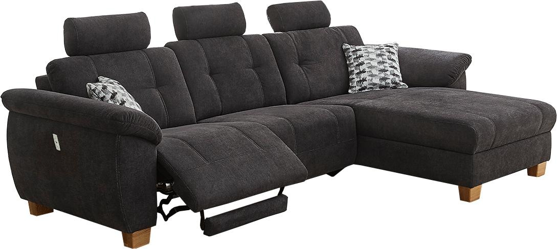 Jockenhöfer Gruppe Ecksofa »Savona L-Form, B: 299  cm« mit elektr. Relaxfunktion, USB, 2 Zierkissen & 3 Kopfstützen